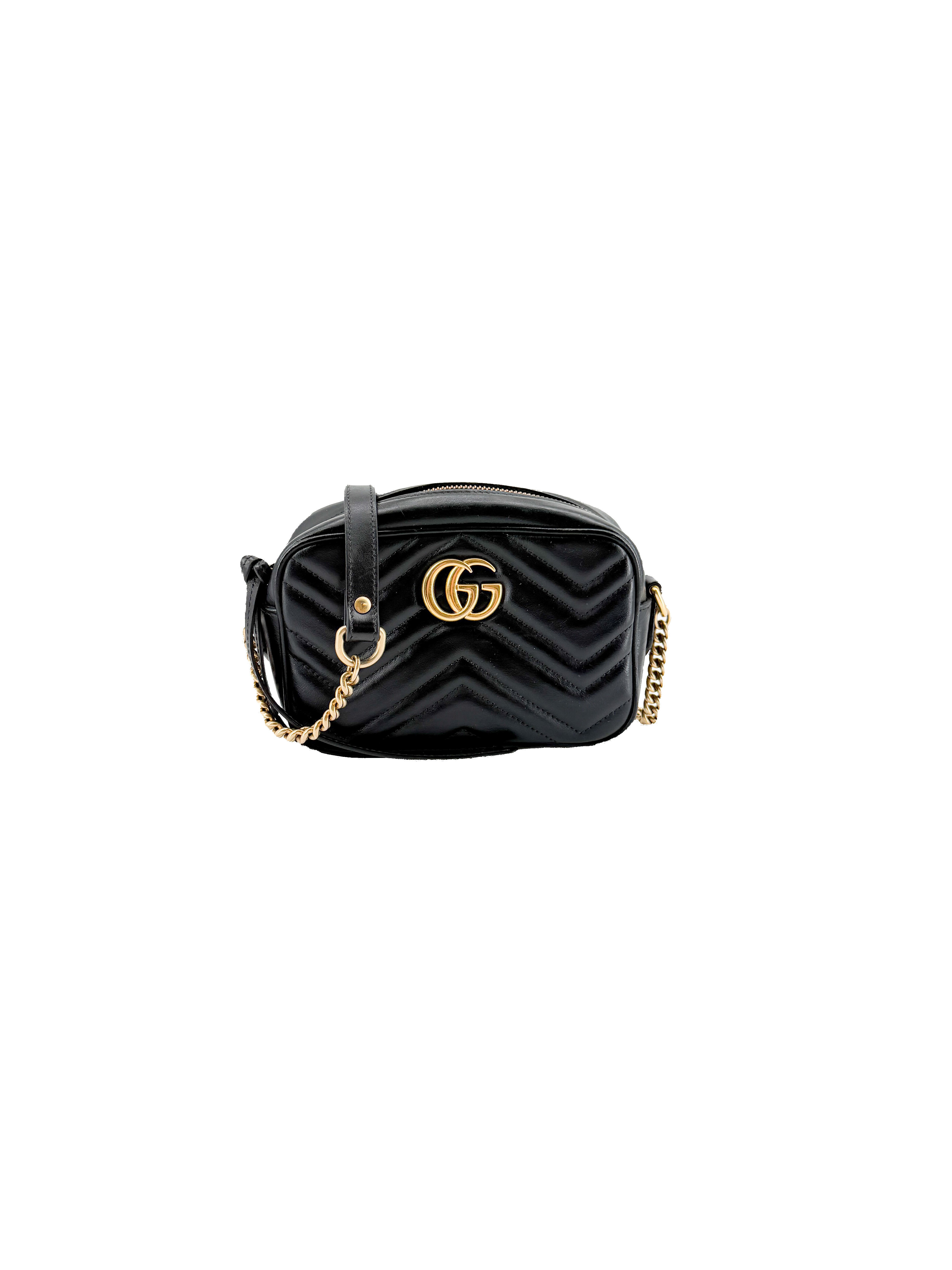 Gucci black GG mini Marmont camera bag 446065 525040