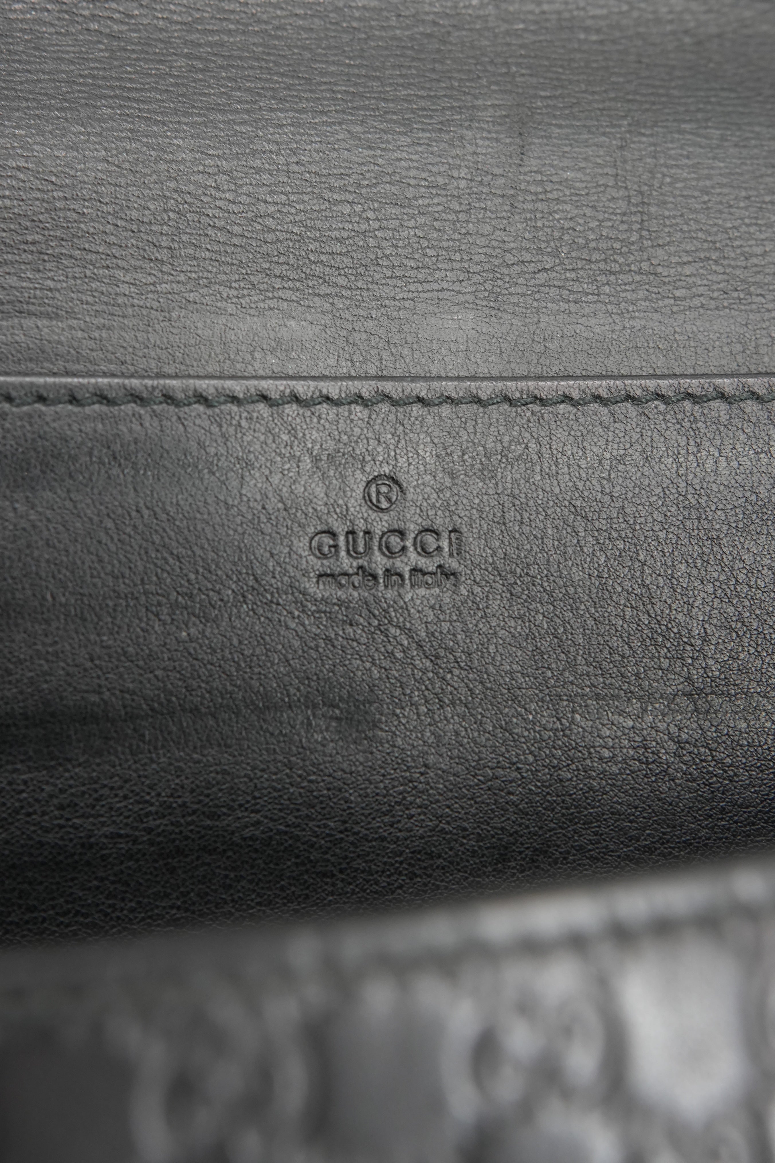 Gucci black Microguccissima documents wallet 309651-0416