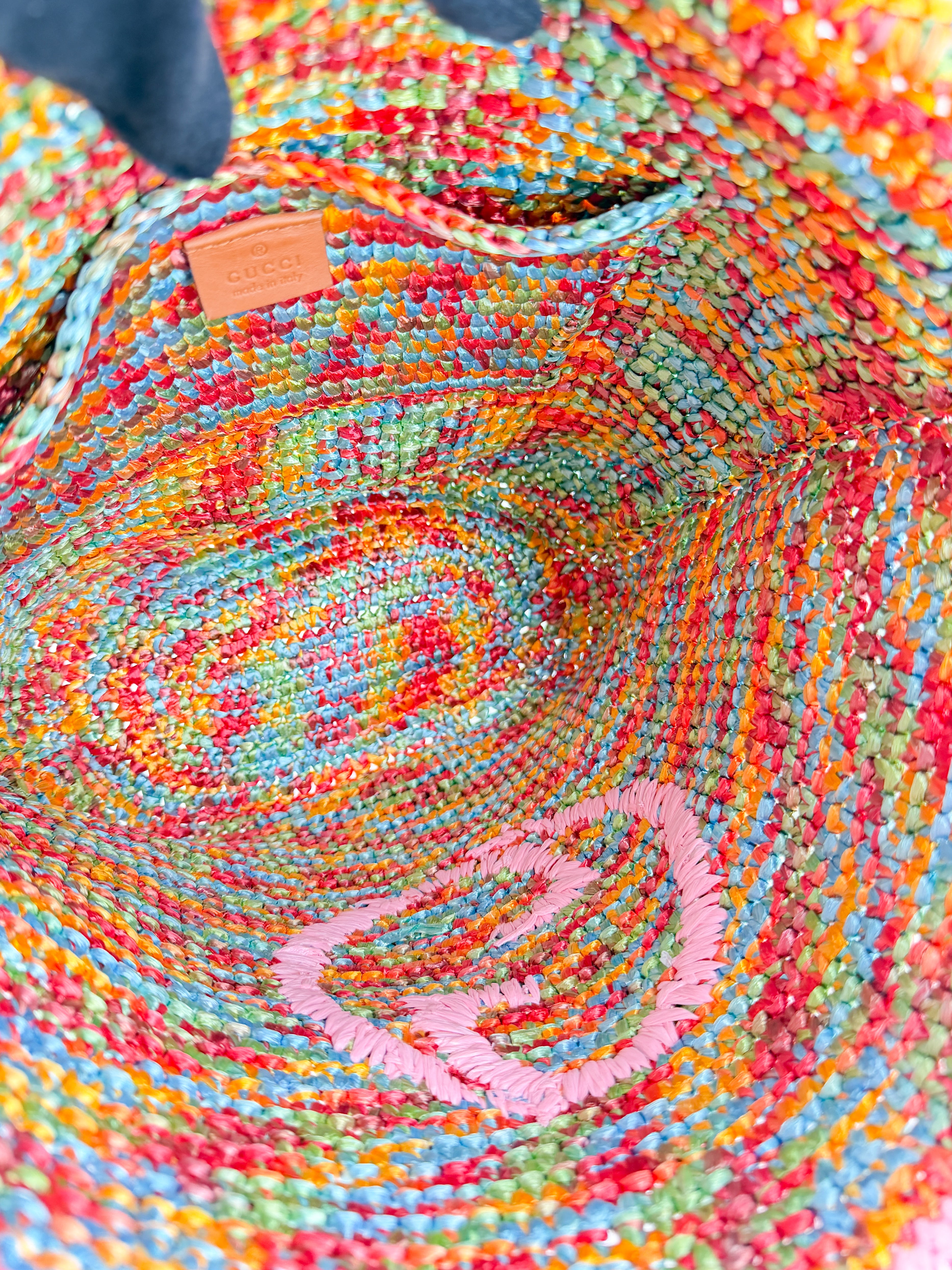 Gucci GG multicolor Raffia Blondie tote 746228 520981