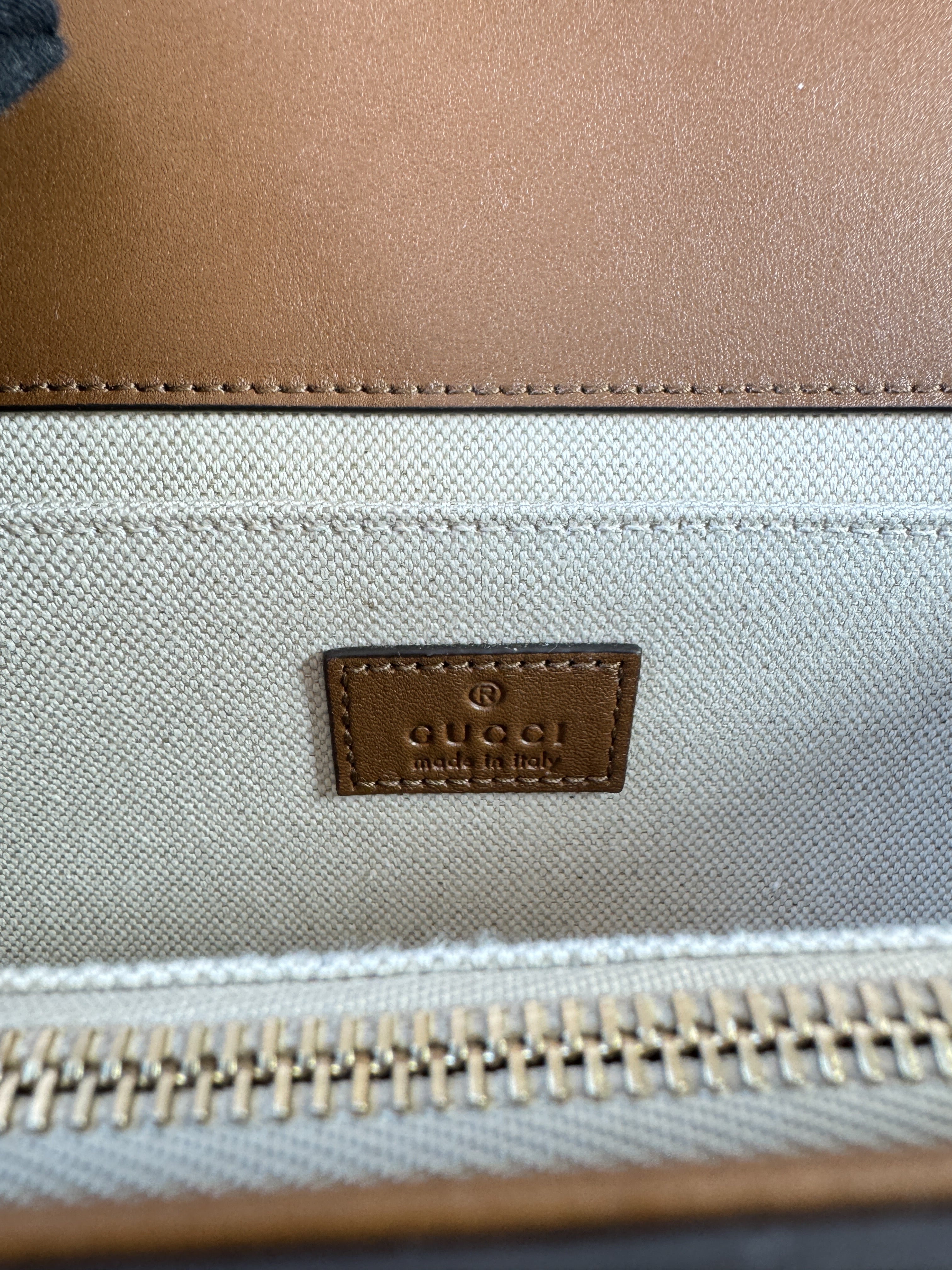 Gucci brown suede GG small Go bag 650815
