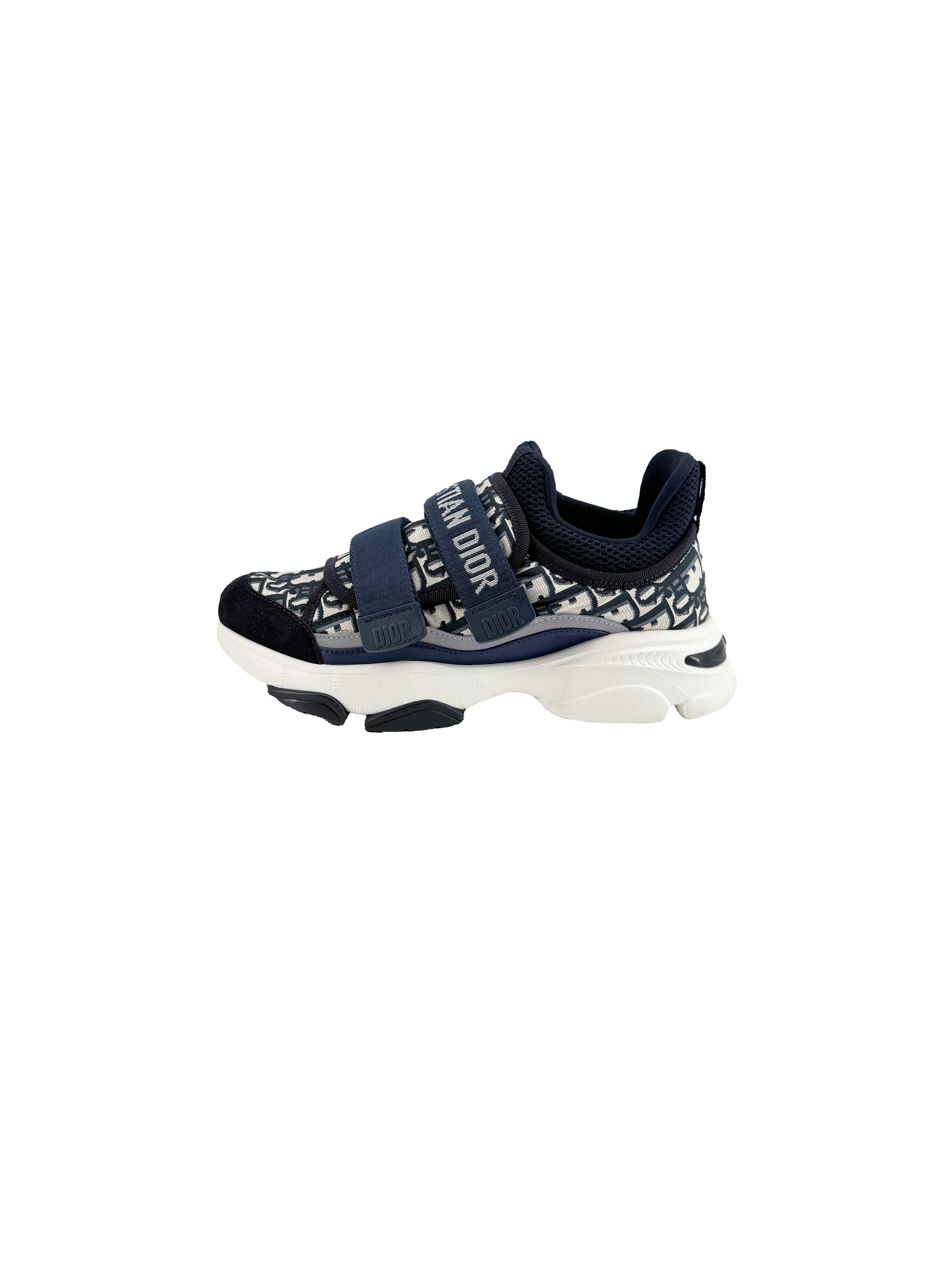 Christian Dior navy D-Wander oblique sneakers size 35.5