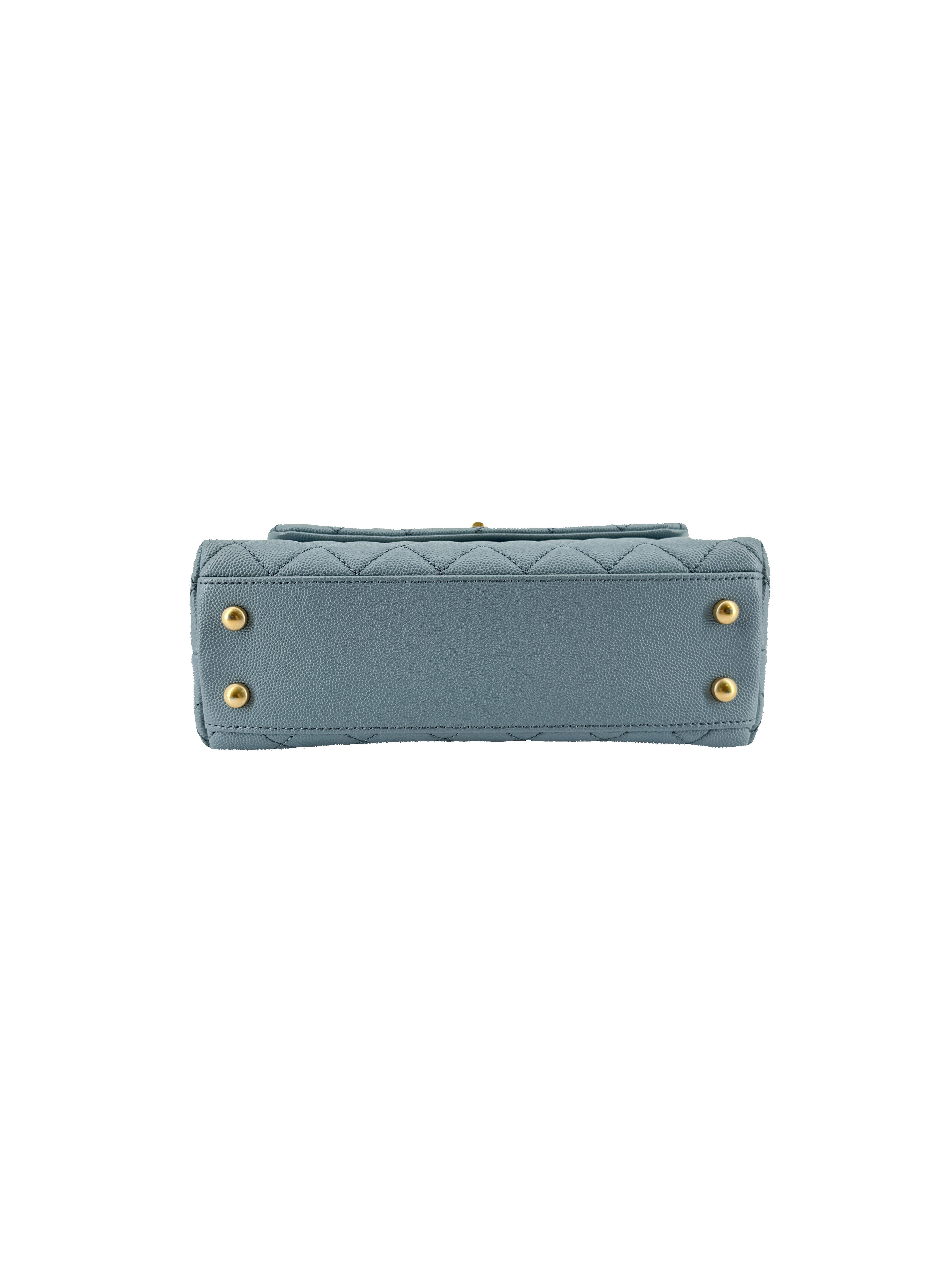 Chanel blue small Coco handle with lizard 27531214