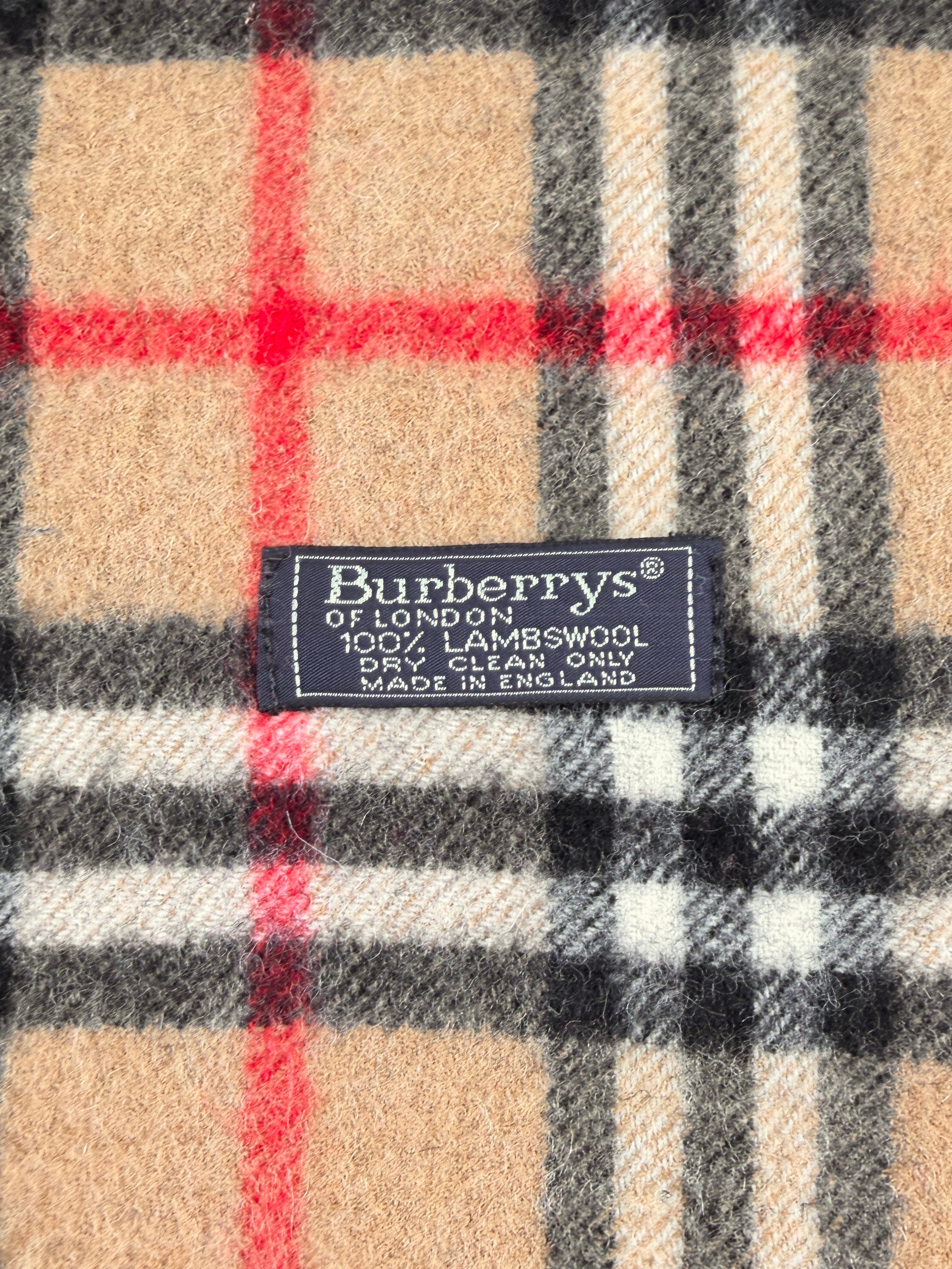 Burberry vintage brown classic plaid lambswool scarf