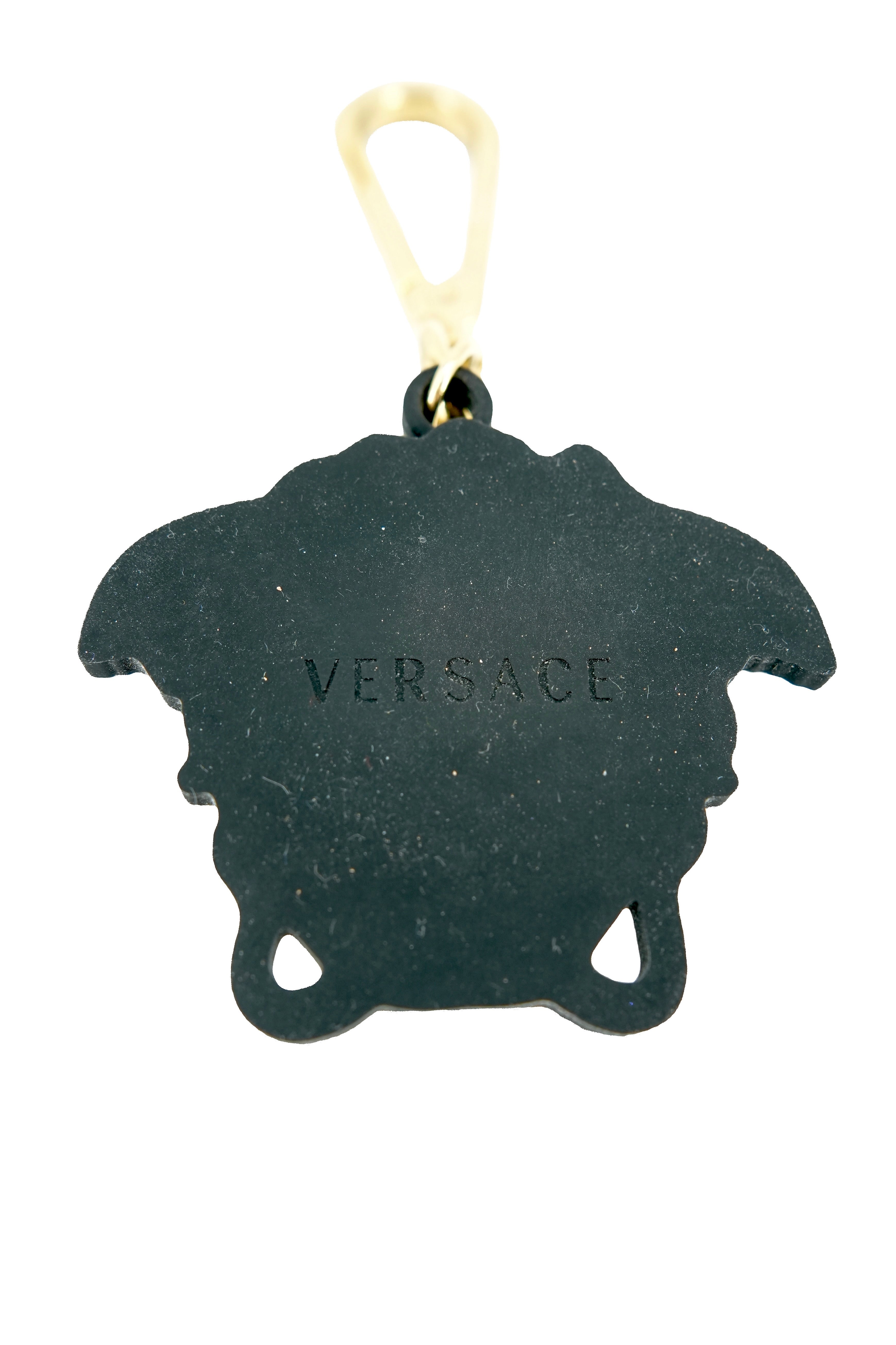 Versace black rubber Medusa key chain