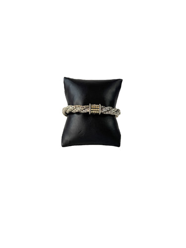 John Hardy sterling silver, 18k gold braided bracelet