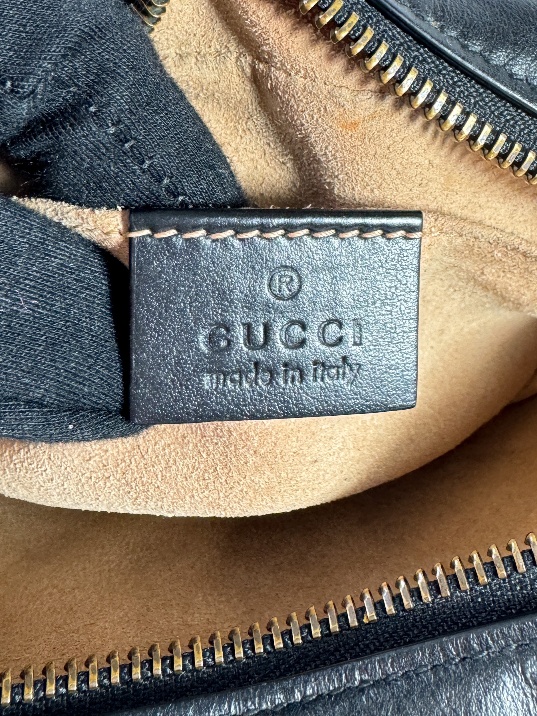 Gucci GG mini Marmont black leather crossbody 0654498879