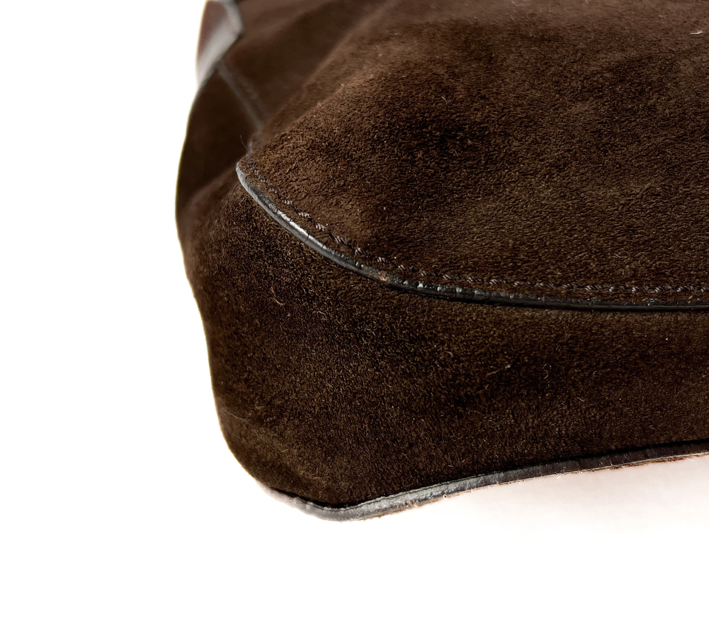 Gucci brown suede horsebit hobo shoulder bag **as is**