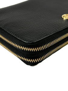 Tory Burch black Landon large travel wallet