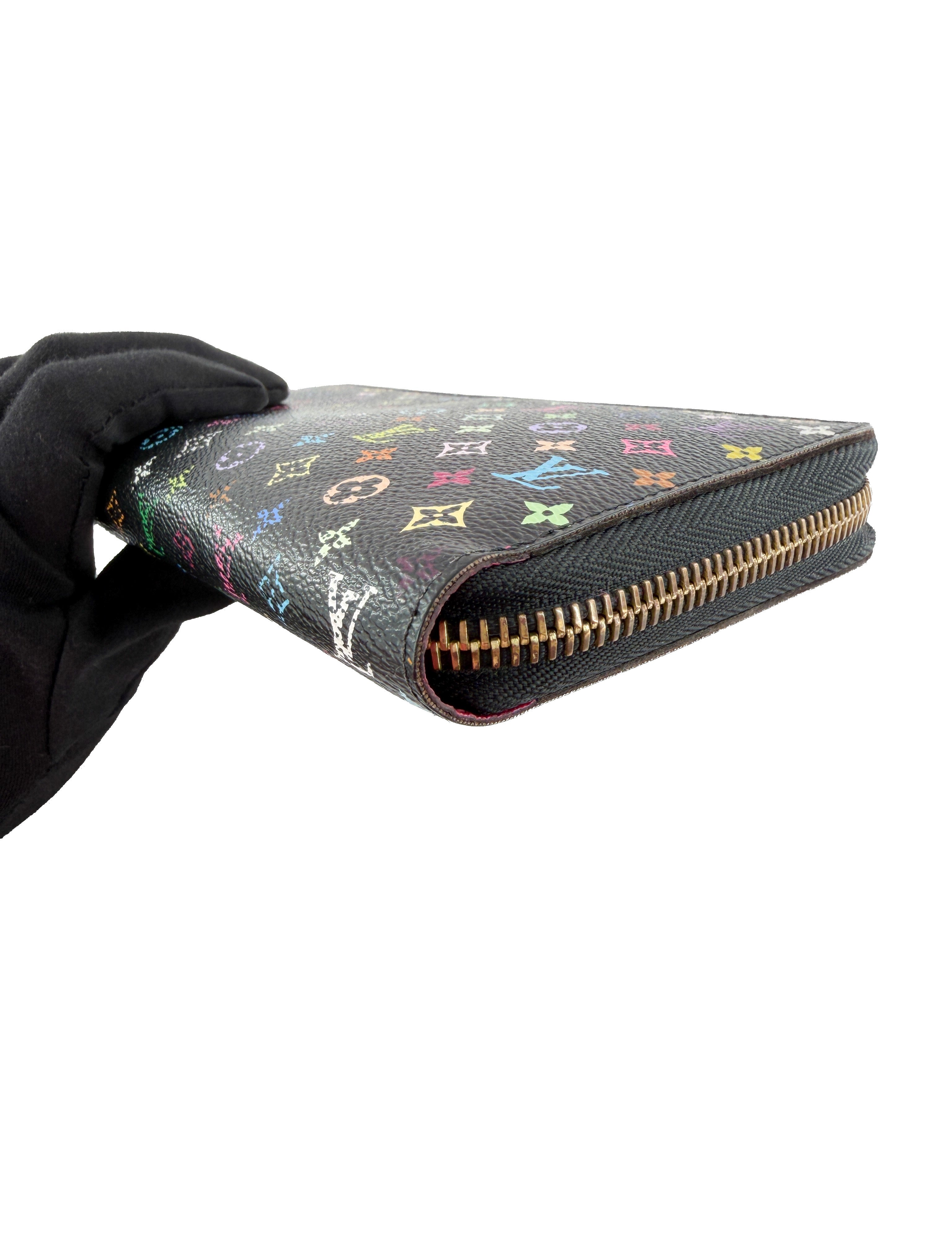Louis Vuitton black multicolor zippy wallet CA0143