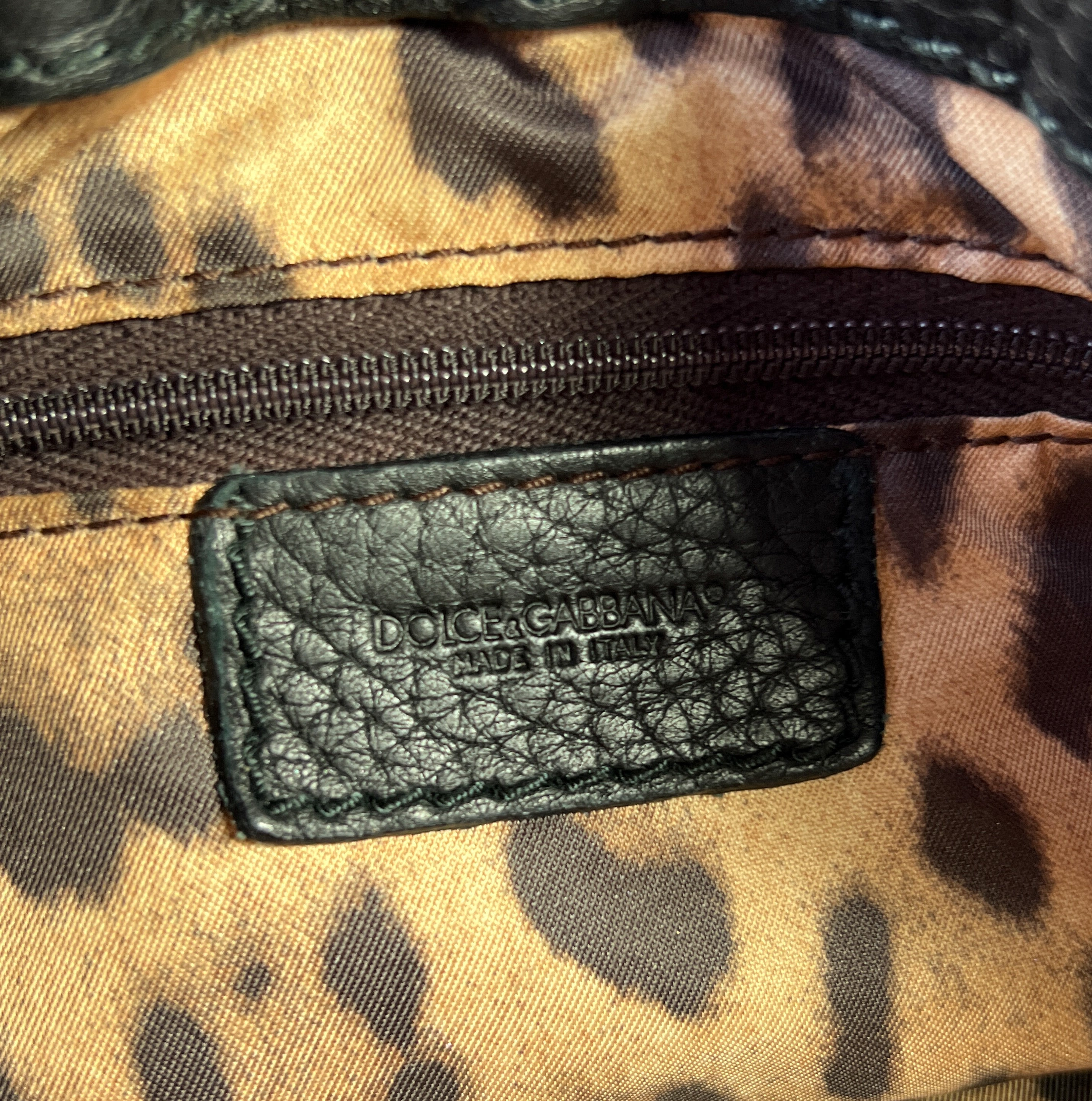 Dolce & Gabbana black leather shoulder hobo bag