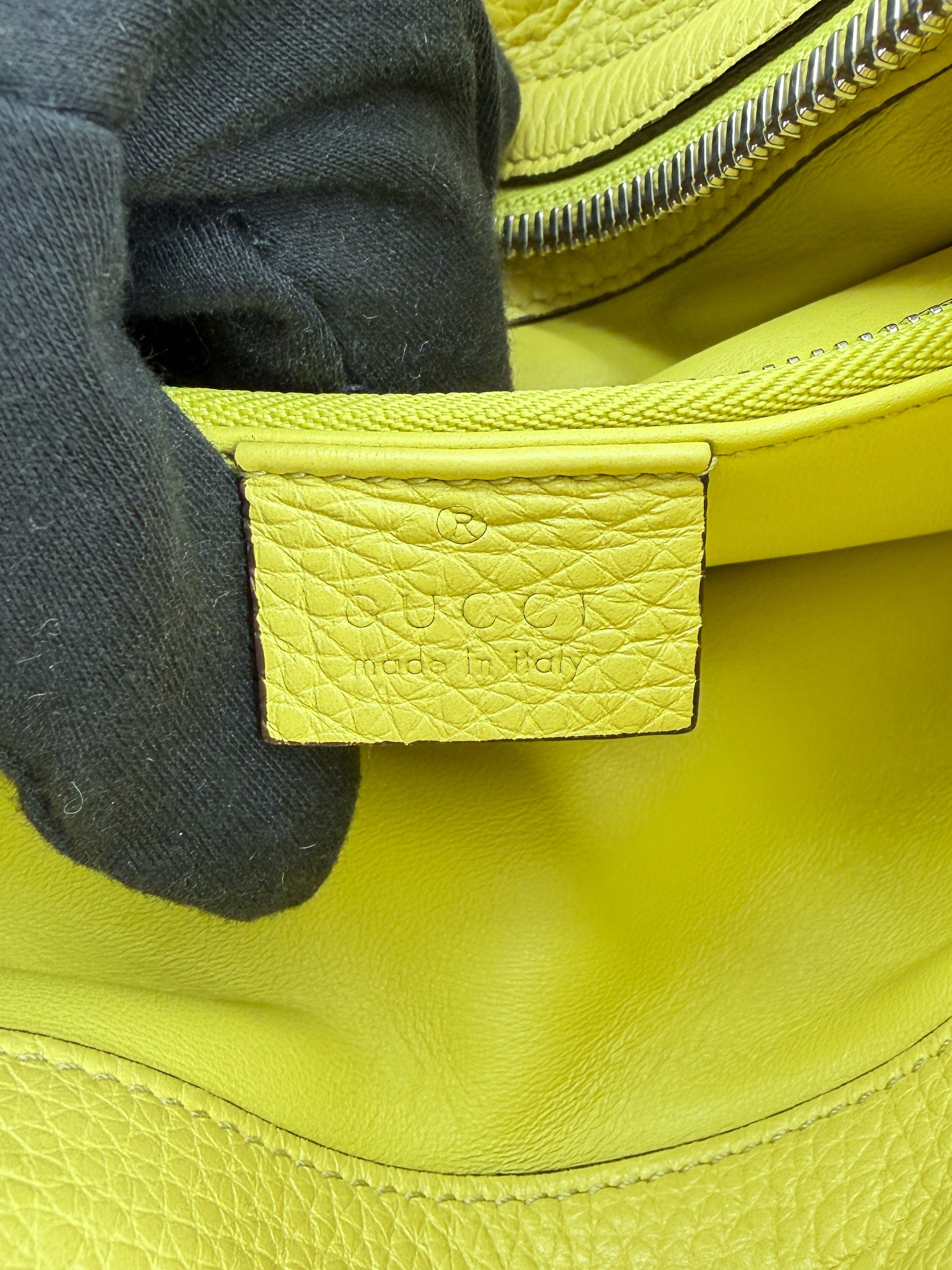 Gucci brown chartreuse Rambler tote 370822-493492