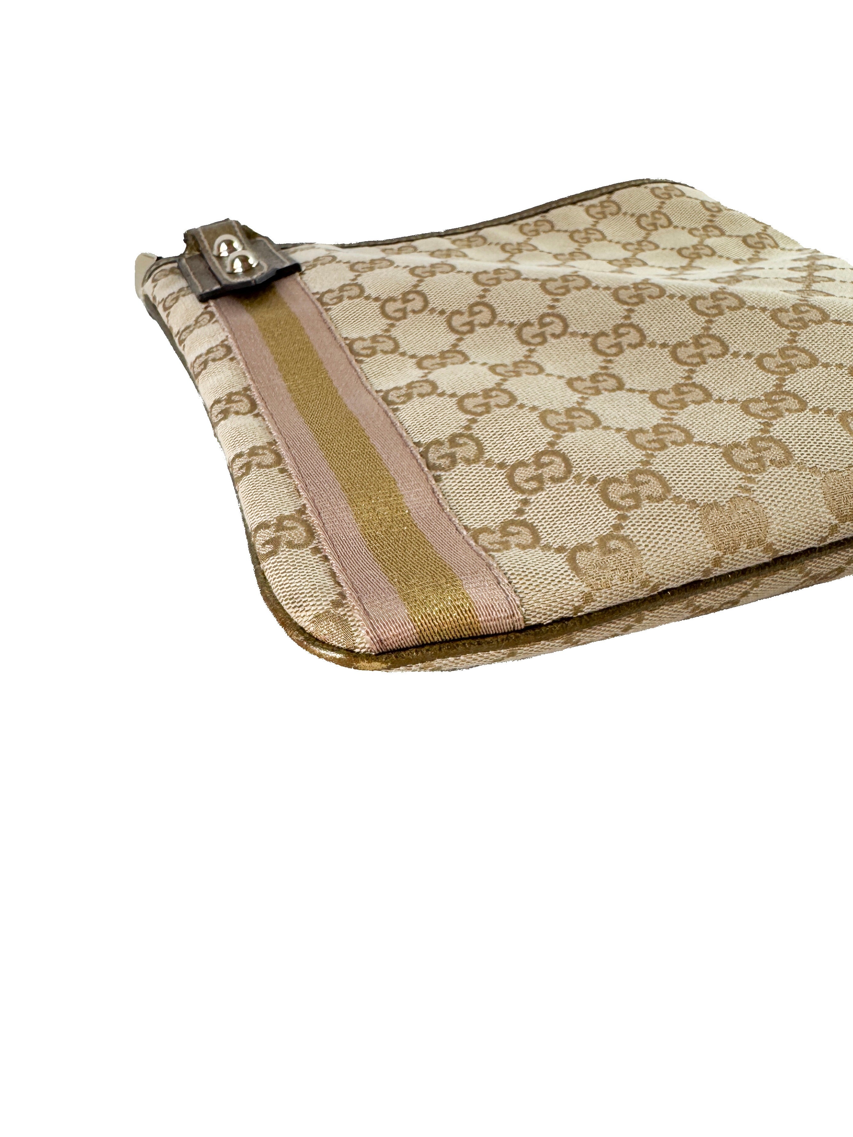 Gucci brown/gold/pink GG Jolicoeur messenger bag  203998