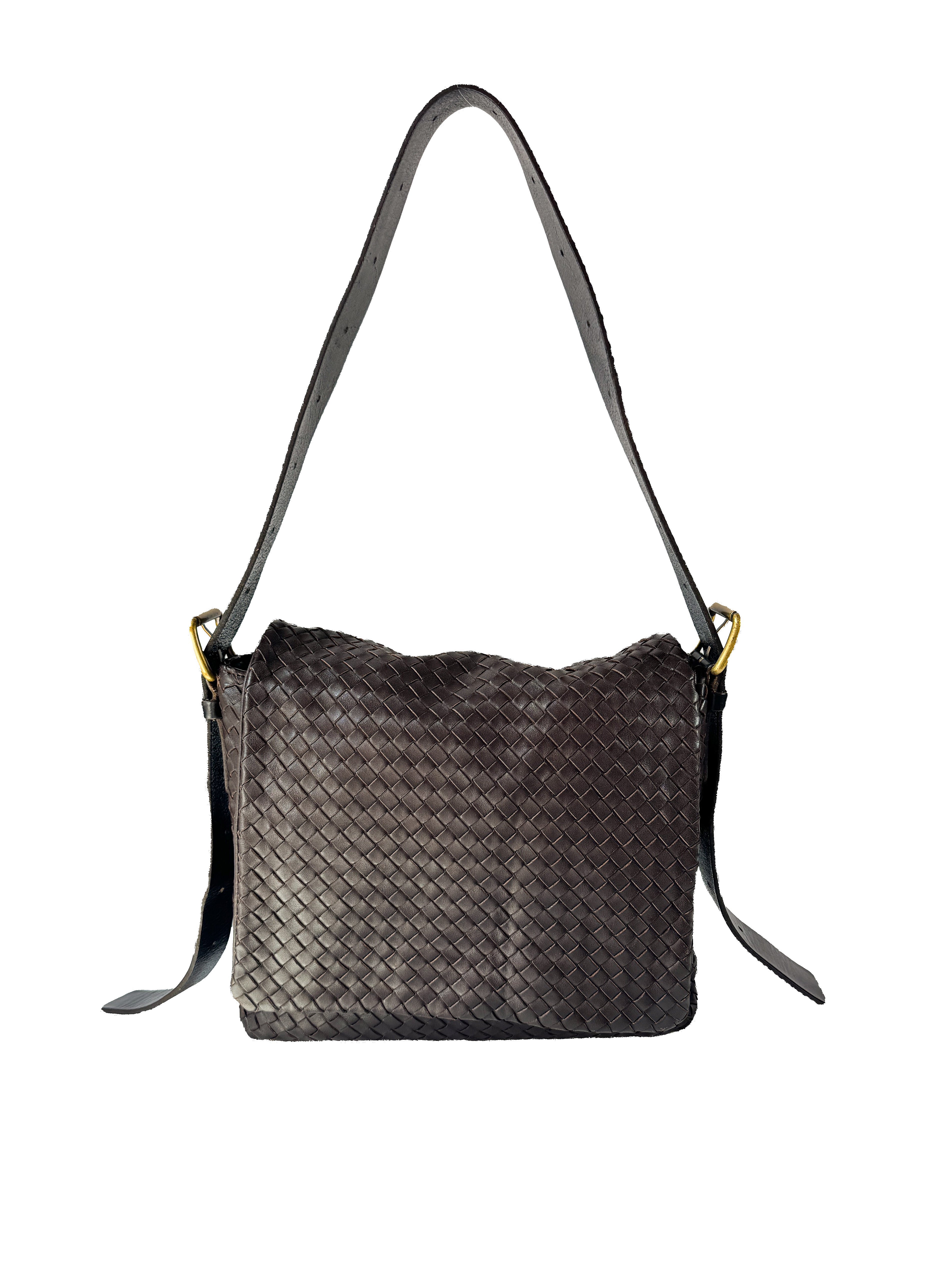 Bottega Veneta brown Intrecciato leather crossbody 163971V77811375