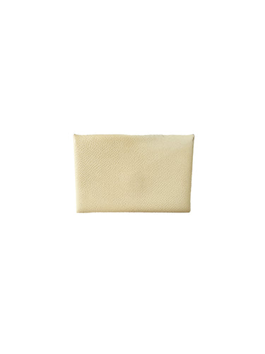Hermès cream Calvi cardholder ZSI012DB