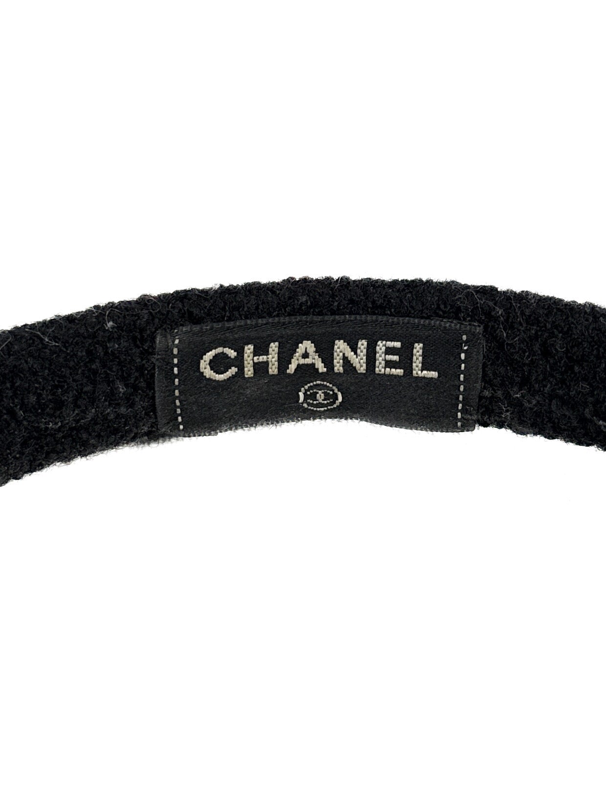 Chanel black tweed & fur ear muffs