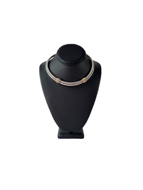 David Yurman sterling silver 14k gold double cable necklace