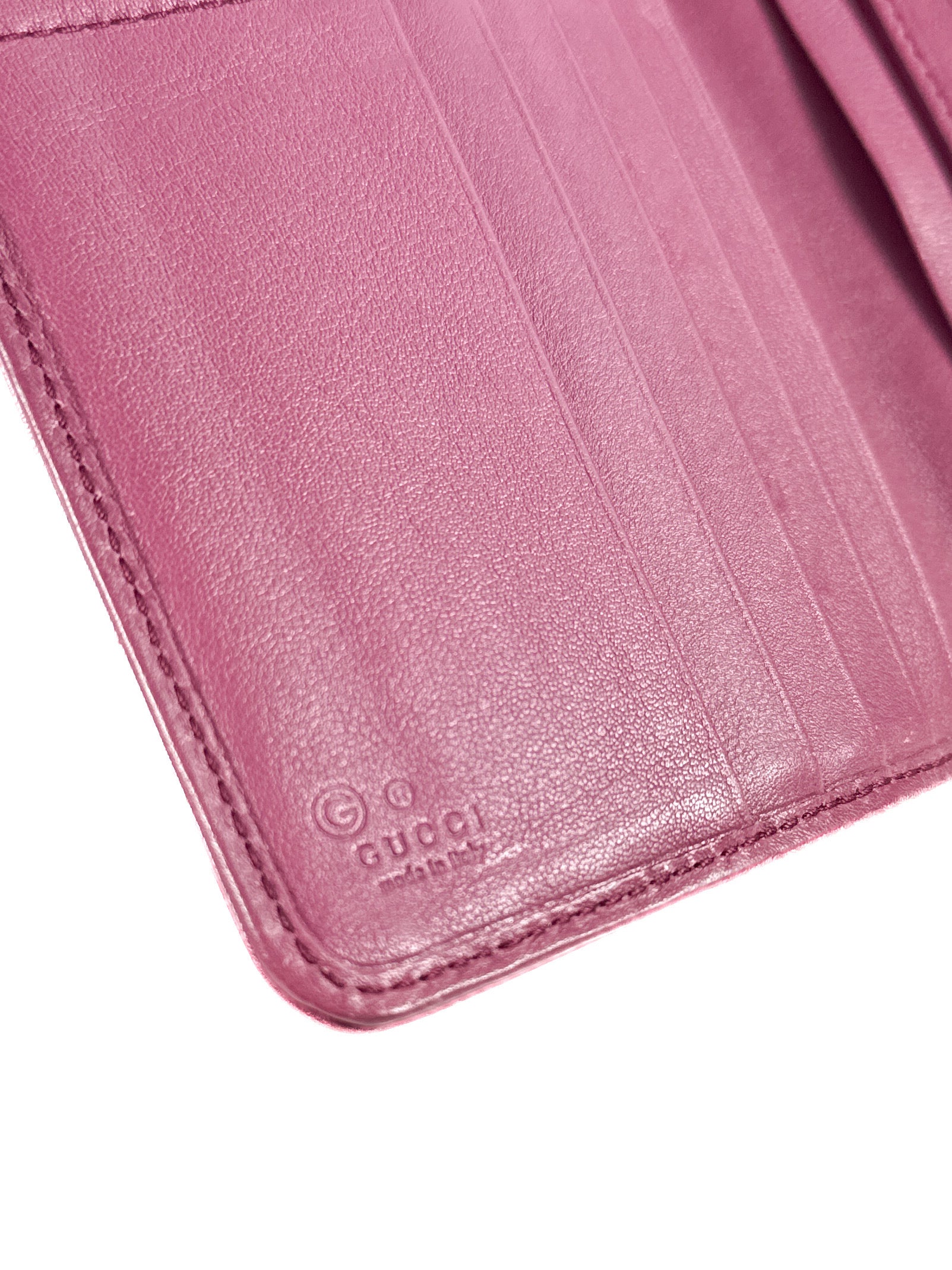 Gucci pink leather companion wallet 347112-525040
