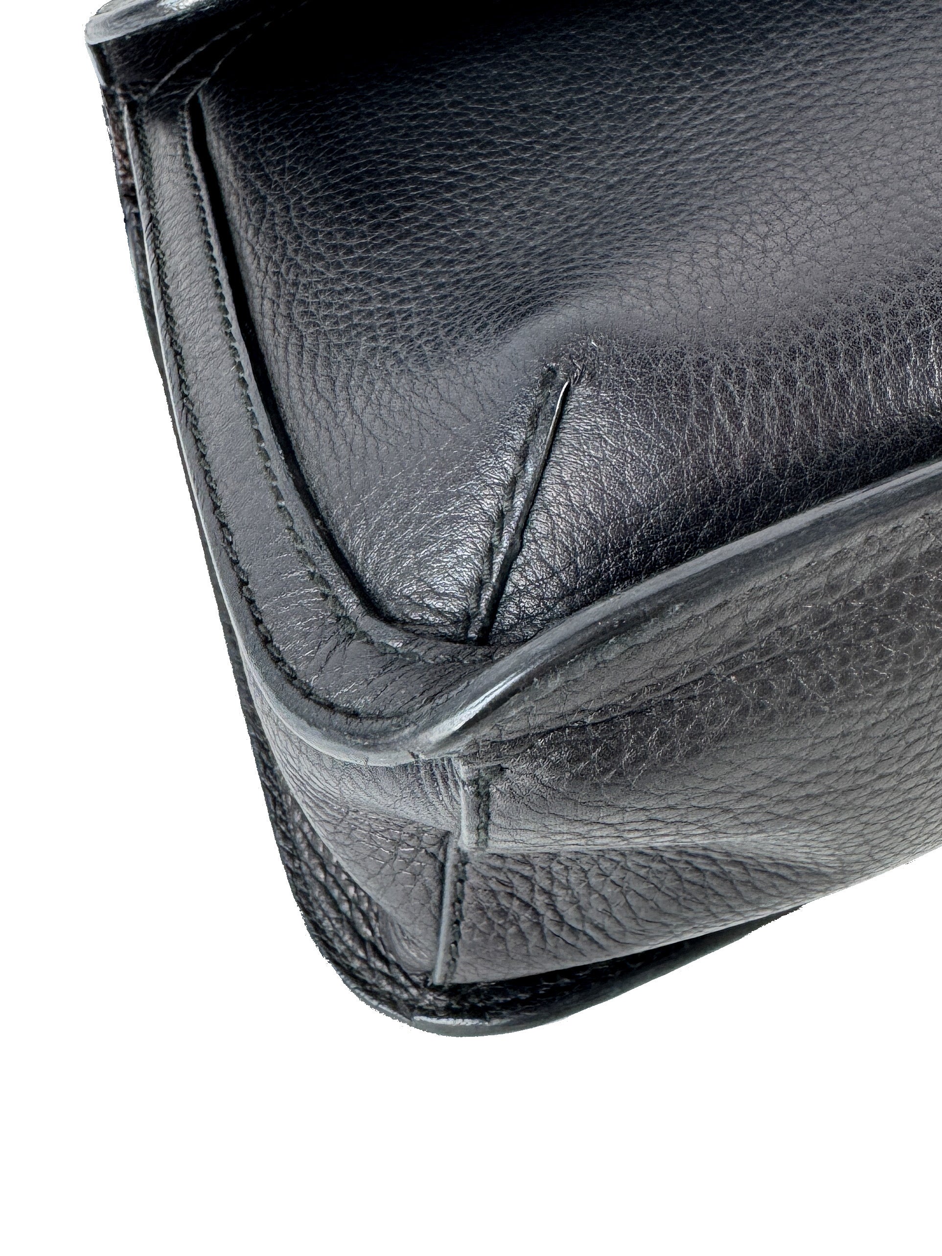 Gucci black leather bamboo daily tassel flap bag 370826520981