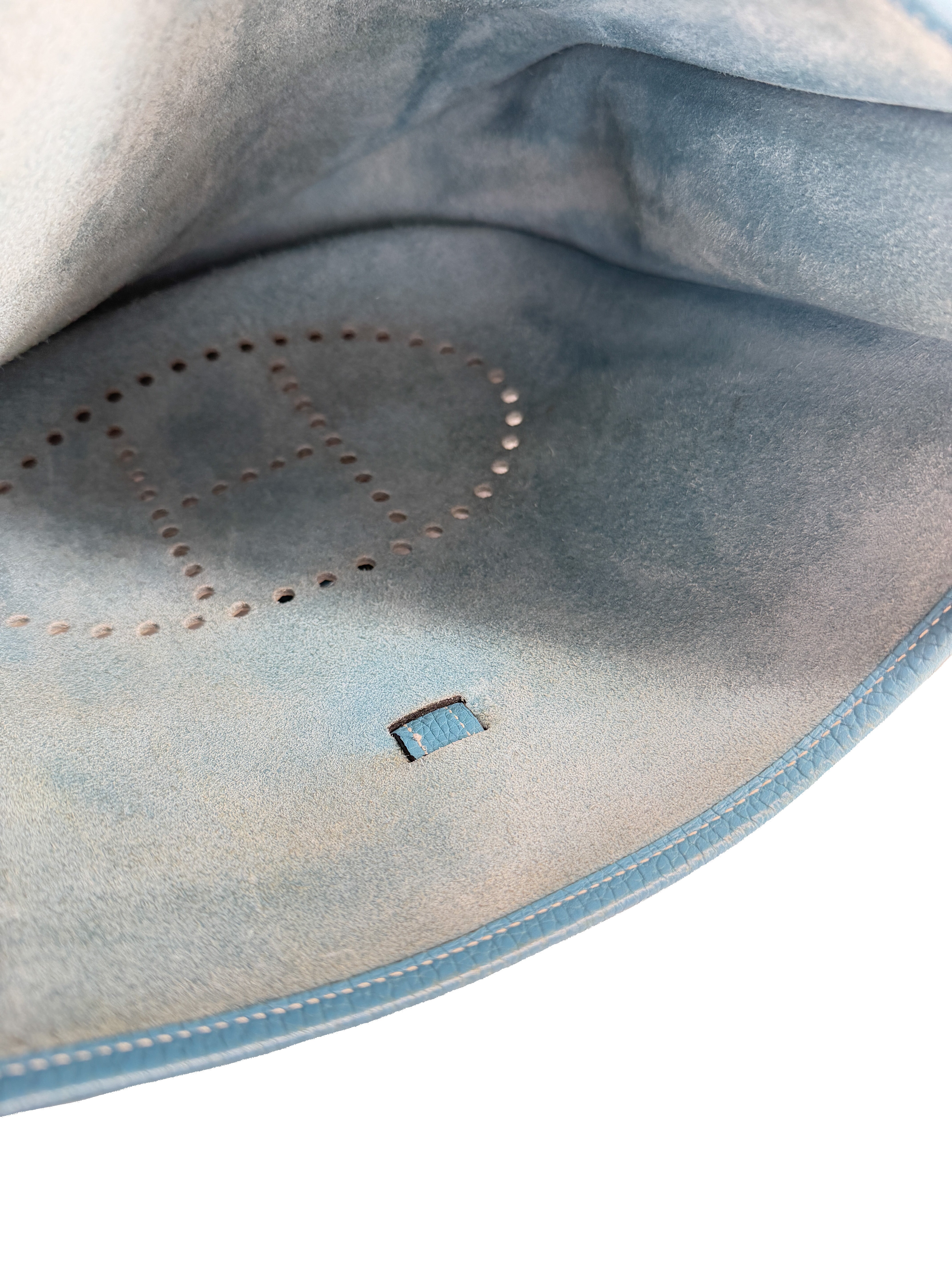 Hermès blue jean Evelyne 1 PM square J