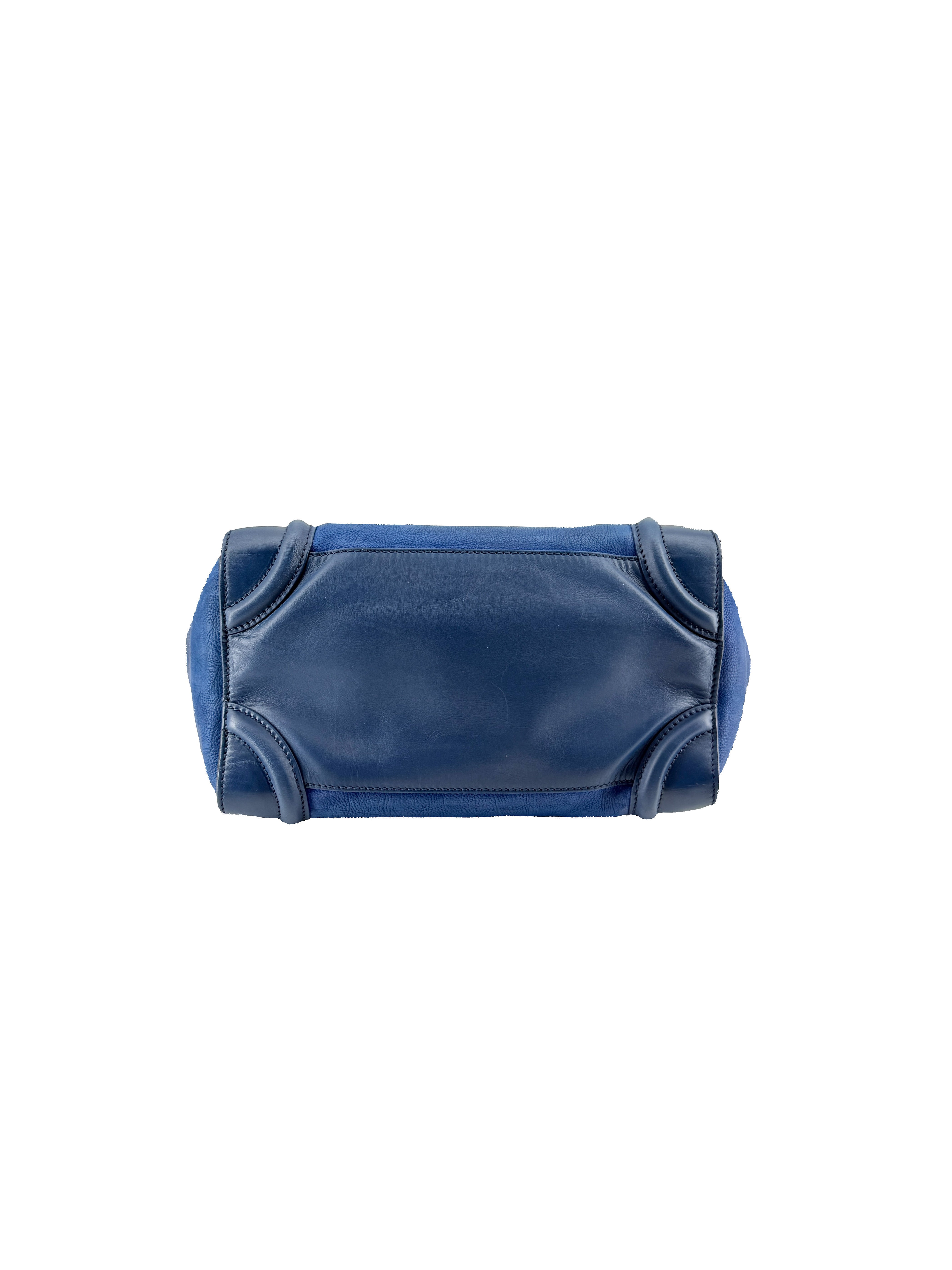 Celine two tone blue leather Luggage tote U-CE-0120