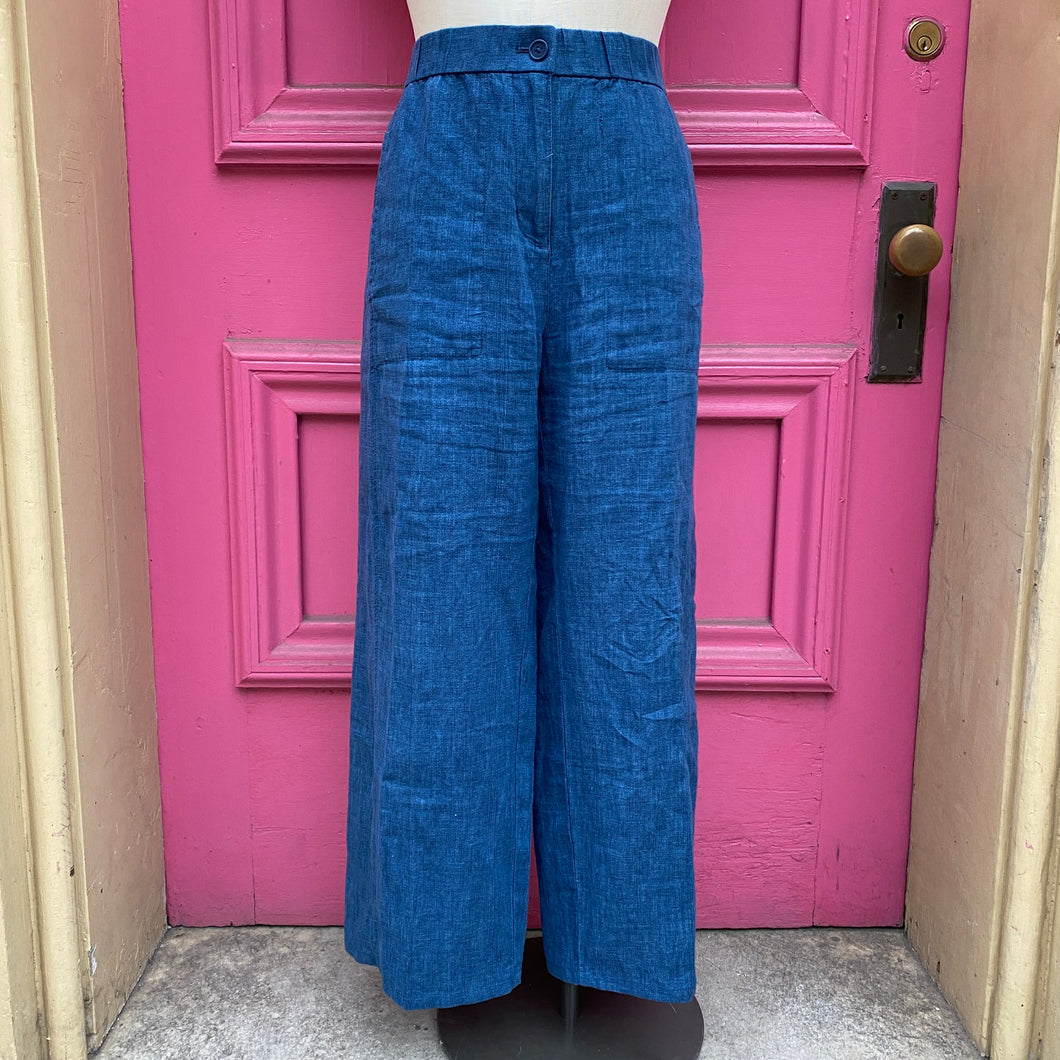 Eileen Fisher blue wide leg pants size M