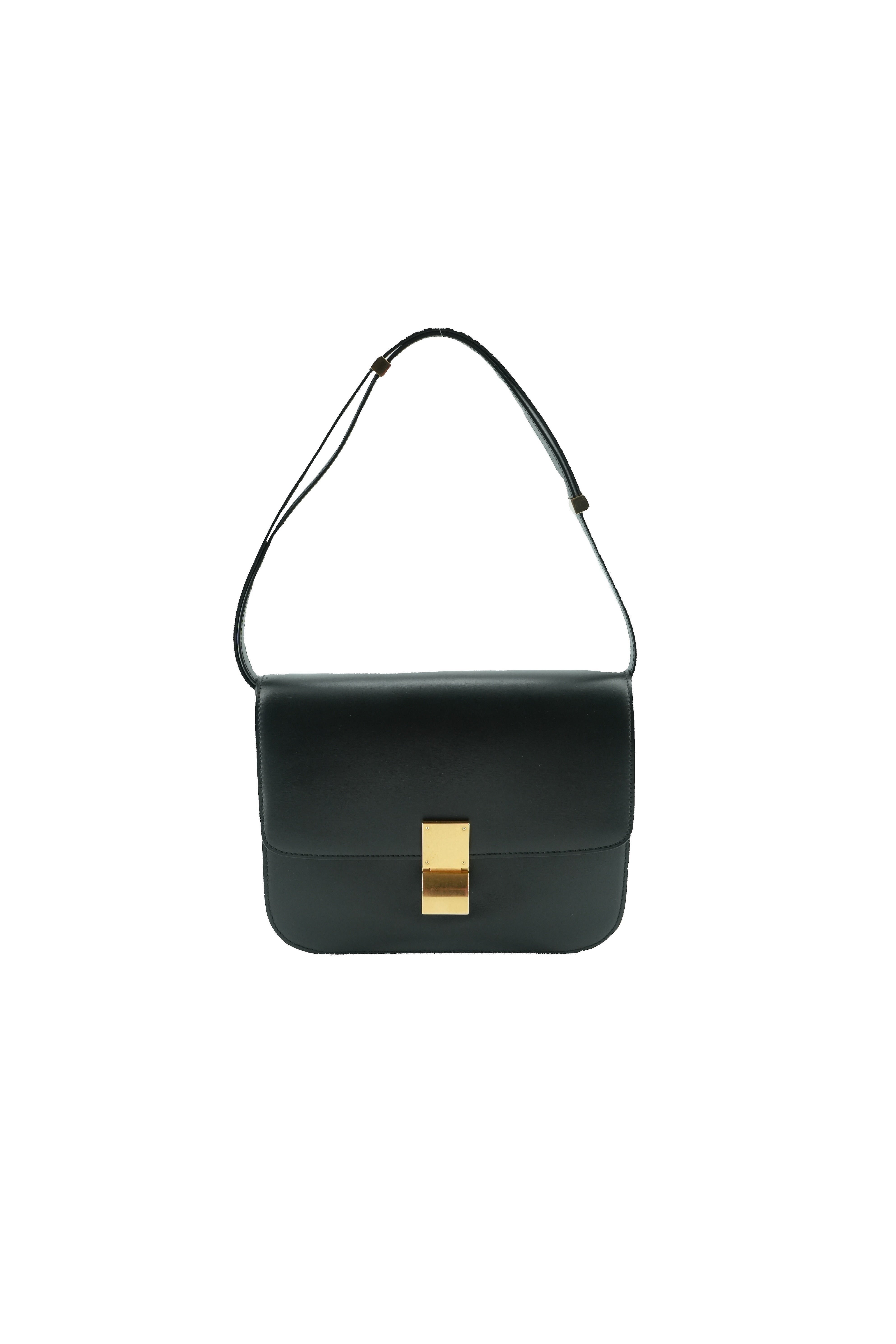 Celine black leather Box shoulder bag U-LA-0176