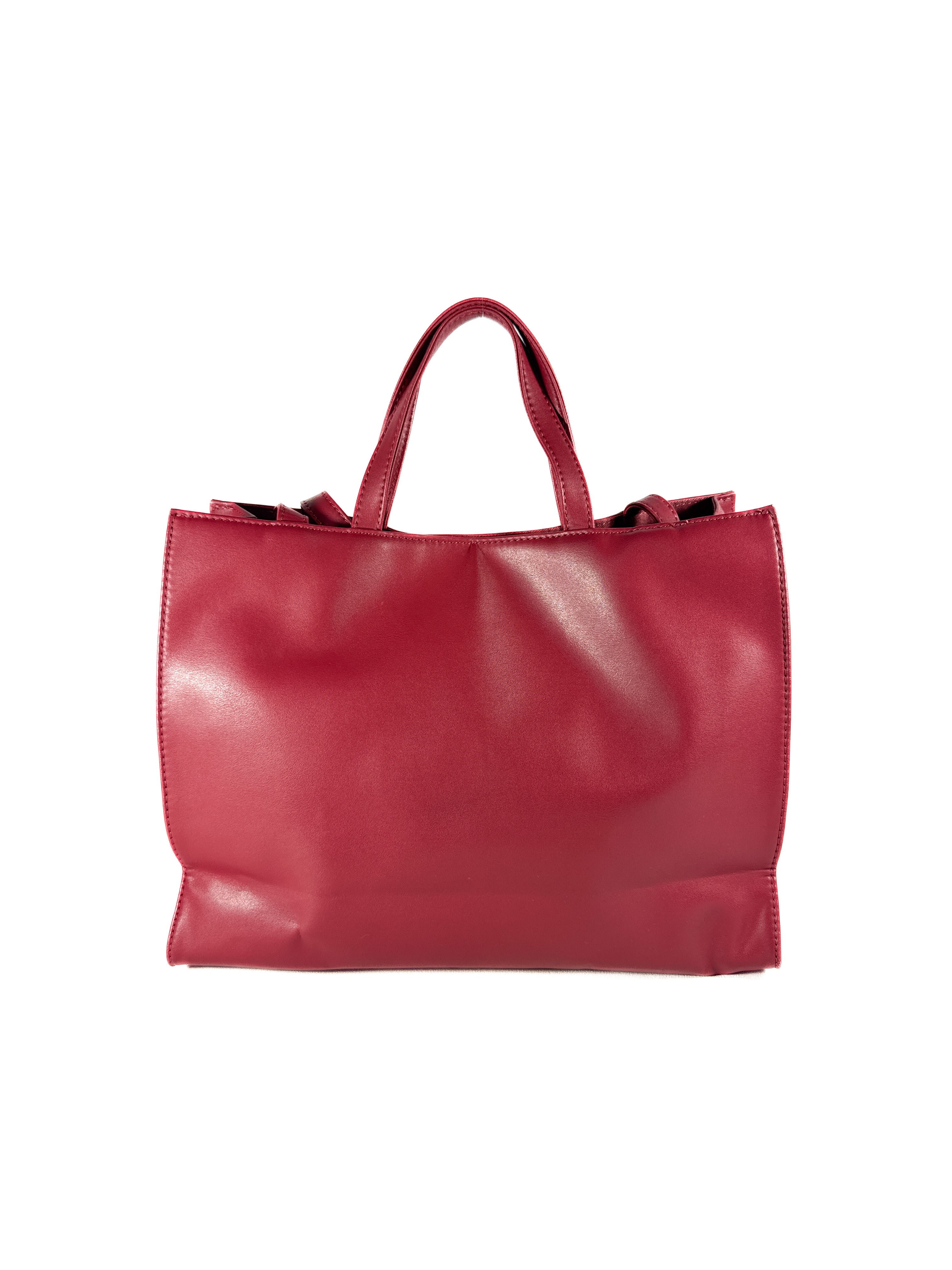 Telfar dark red medium shopping tote