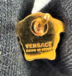 Versace small Medusa gold tone stud earrings retail $295