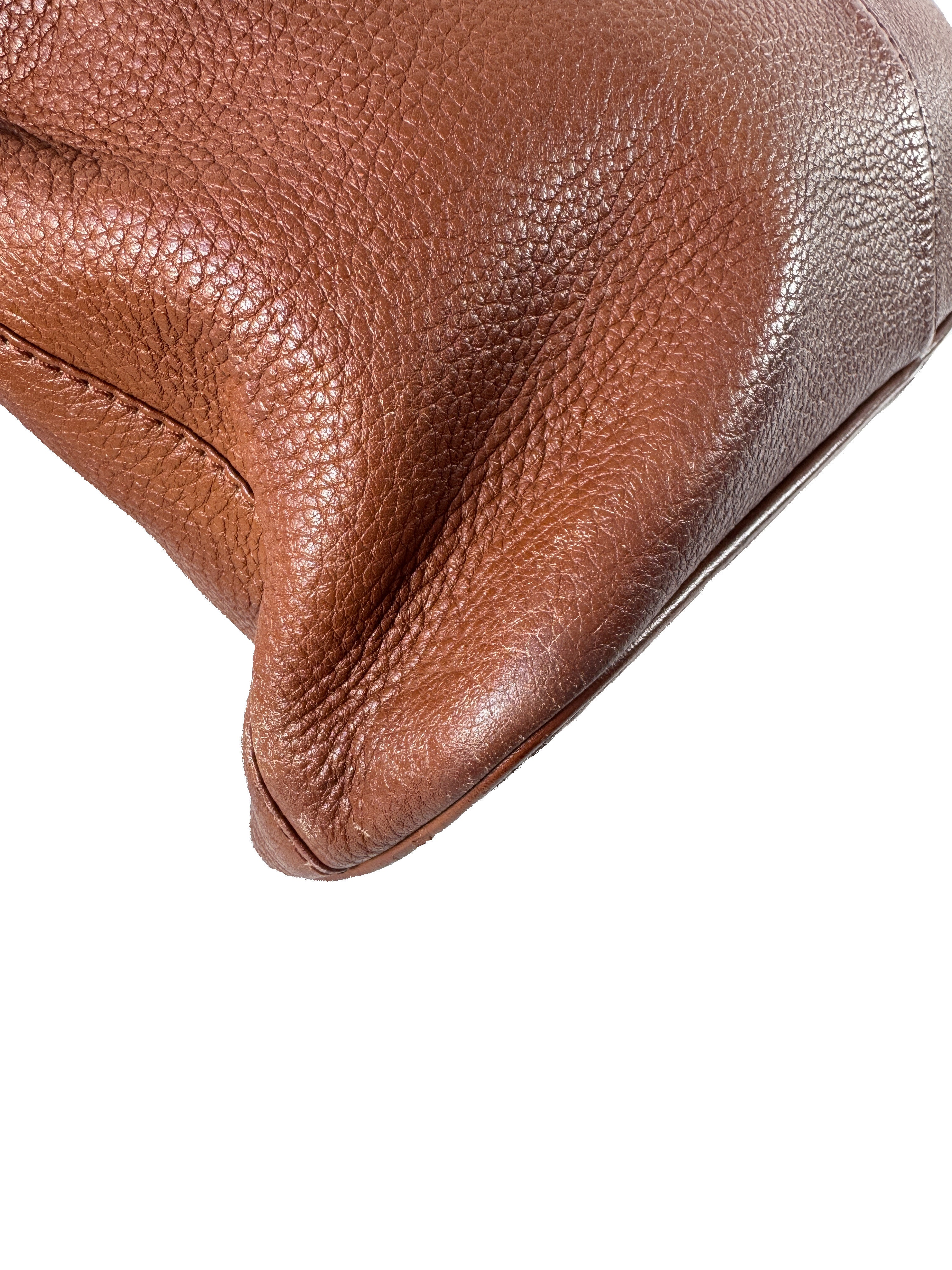 Burberry brown leather vintage small tote