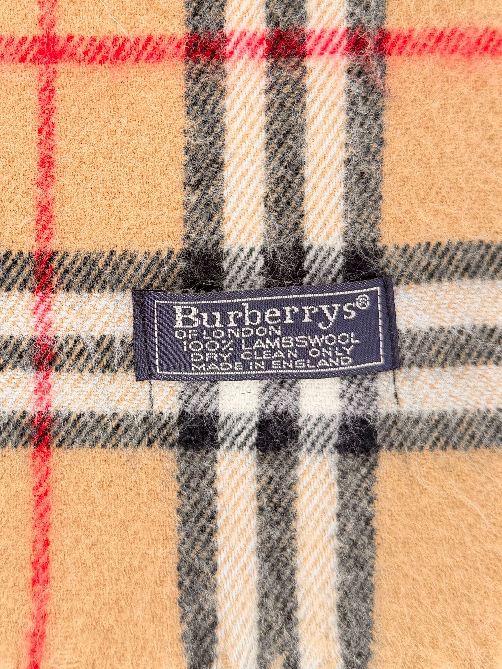Burberry brown plaid vintage lambswool scarf