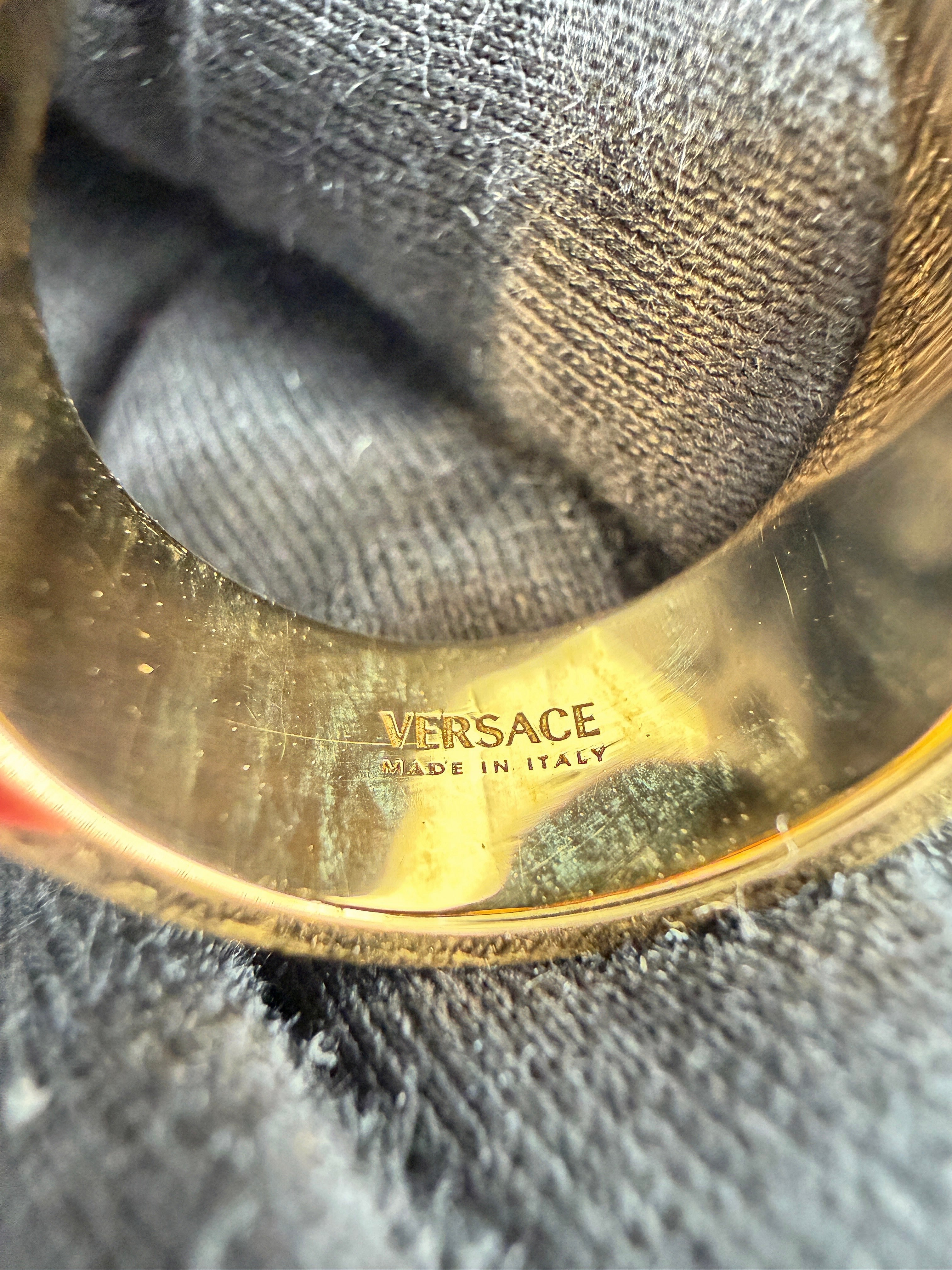 Versace gold tone V Virtus ring