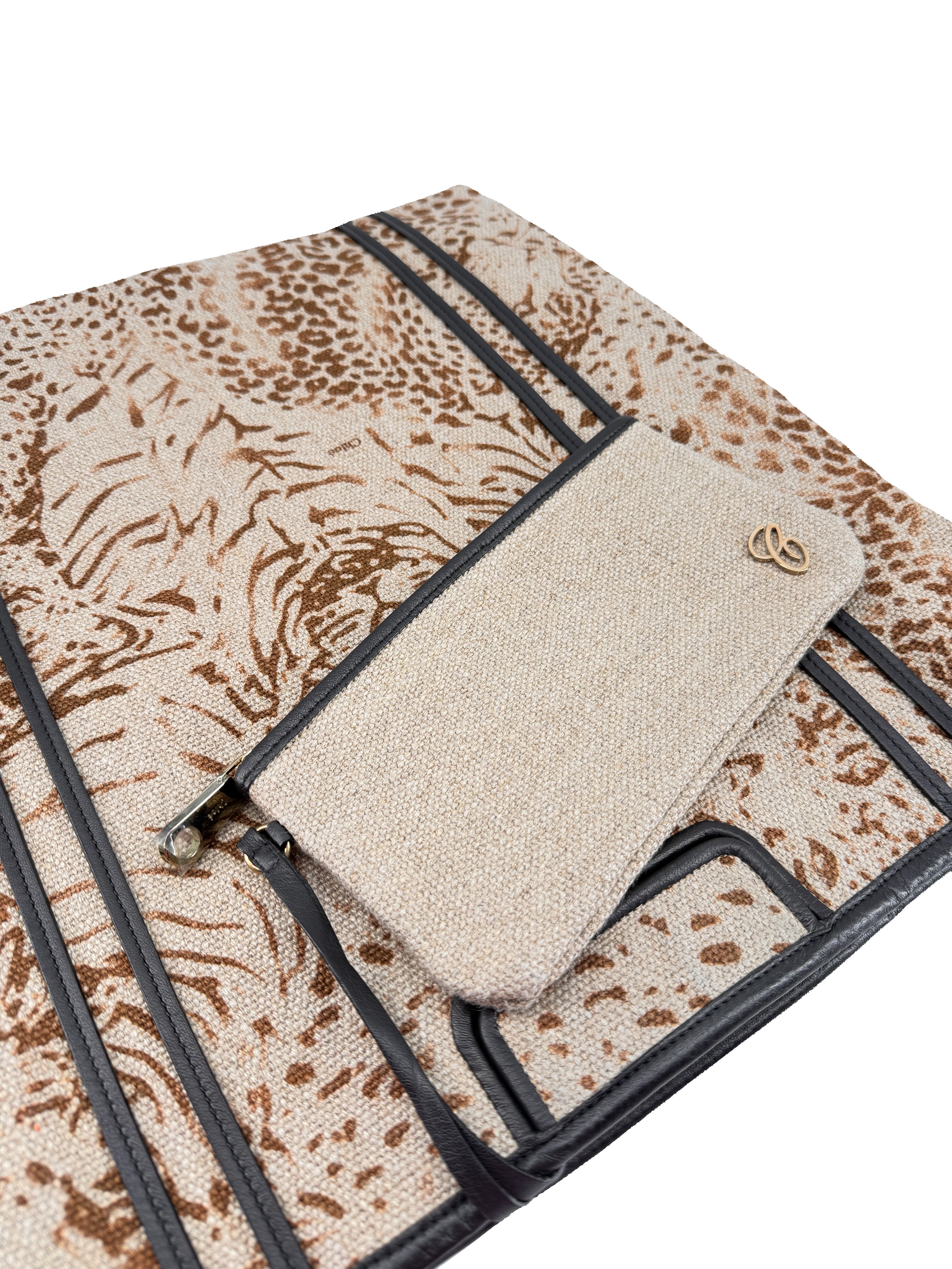 Chloe Vick Medium Tiger & Leopard Print Canvas Tote Bag 01-11-50