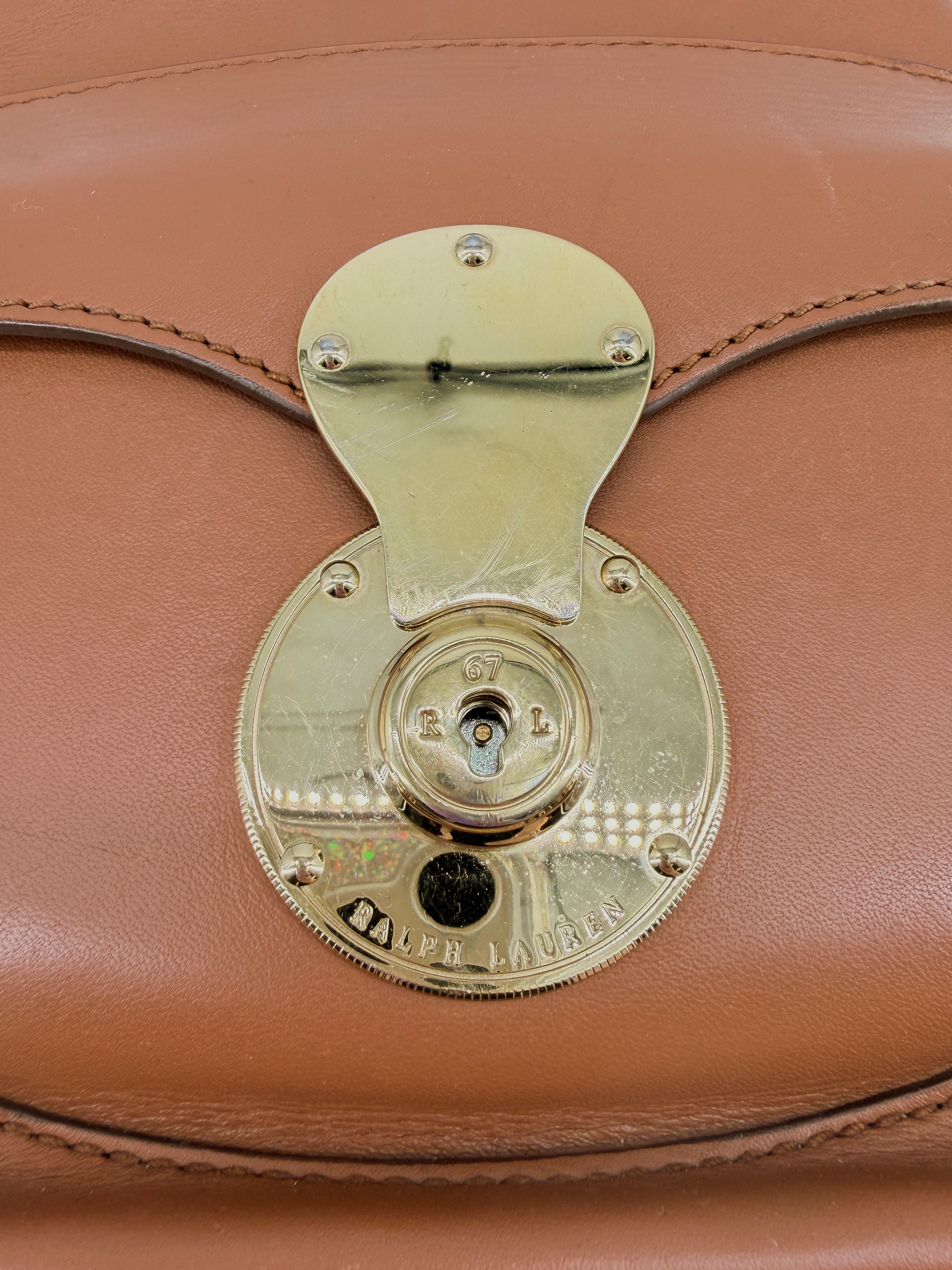 Ralph Lauren brown leather small drawstring Ricky bucket bag