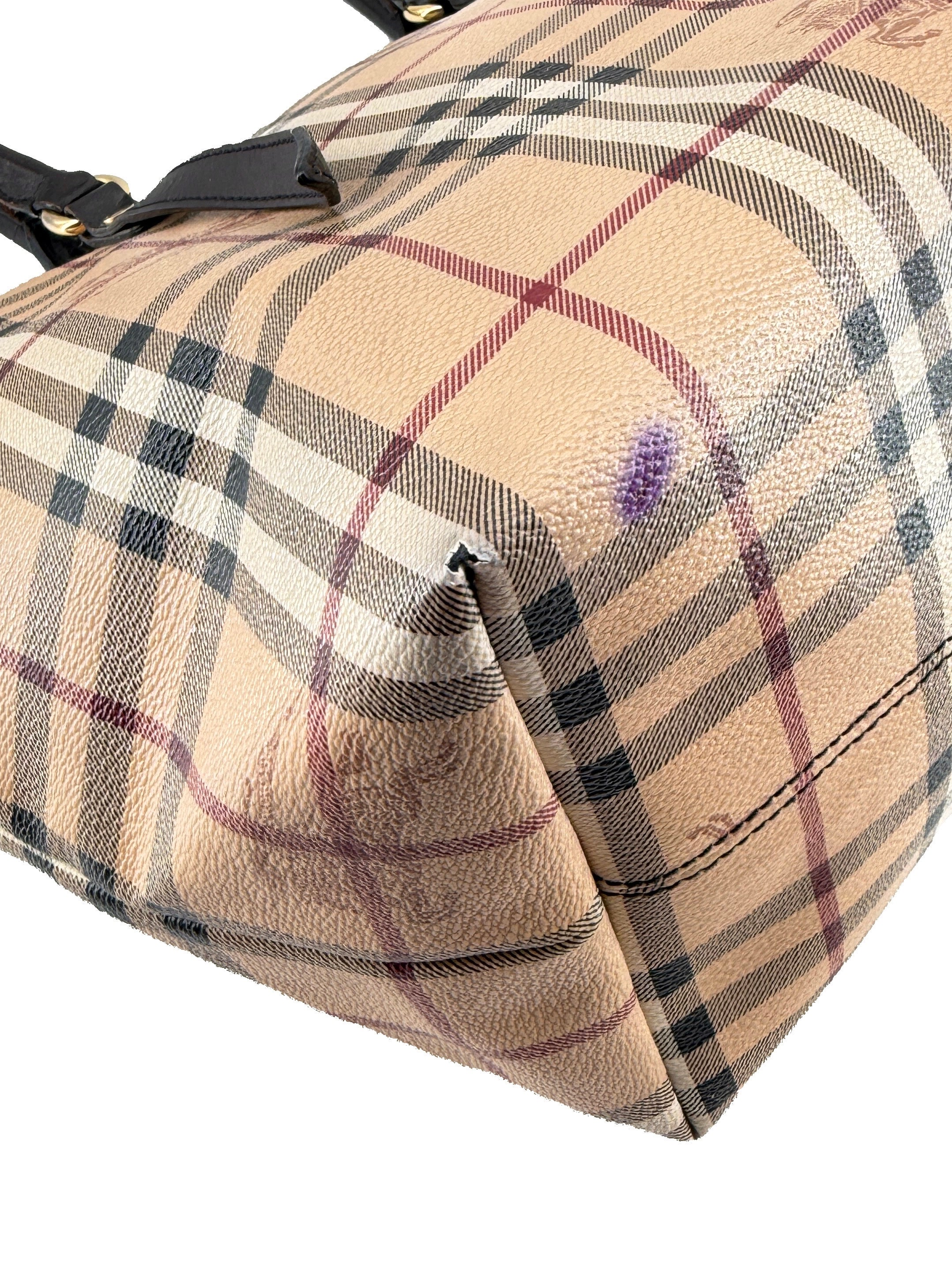 Burberry check coated canvas tote *as is*