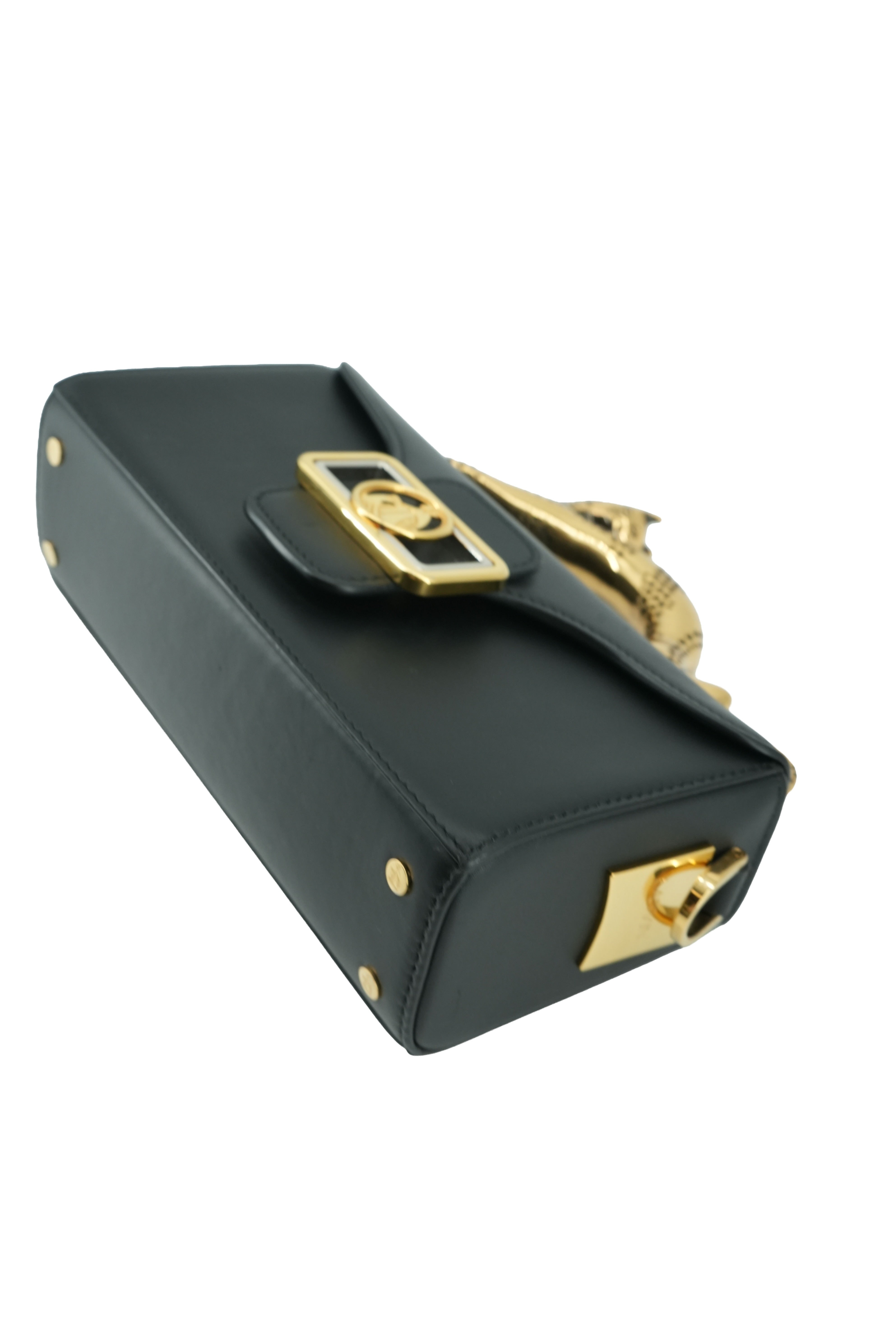 Lanvin black calf leather Pencil Cat Nano bag