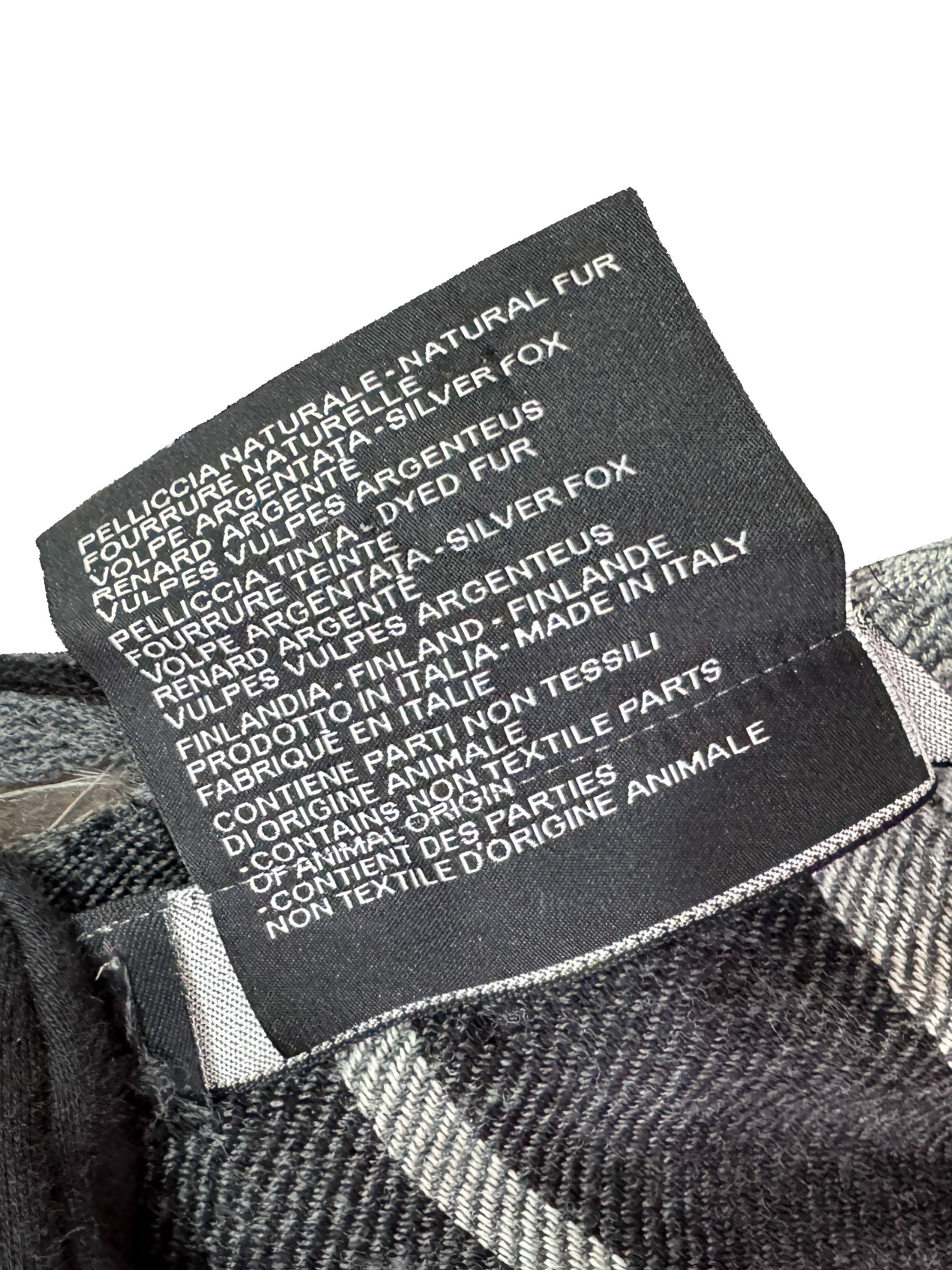 Gucci triangle cashmere and fur shawl