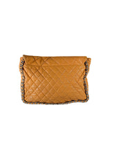 Chanel brown quilted chain around maxi flap shoulder bag 17236173