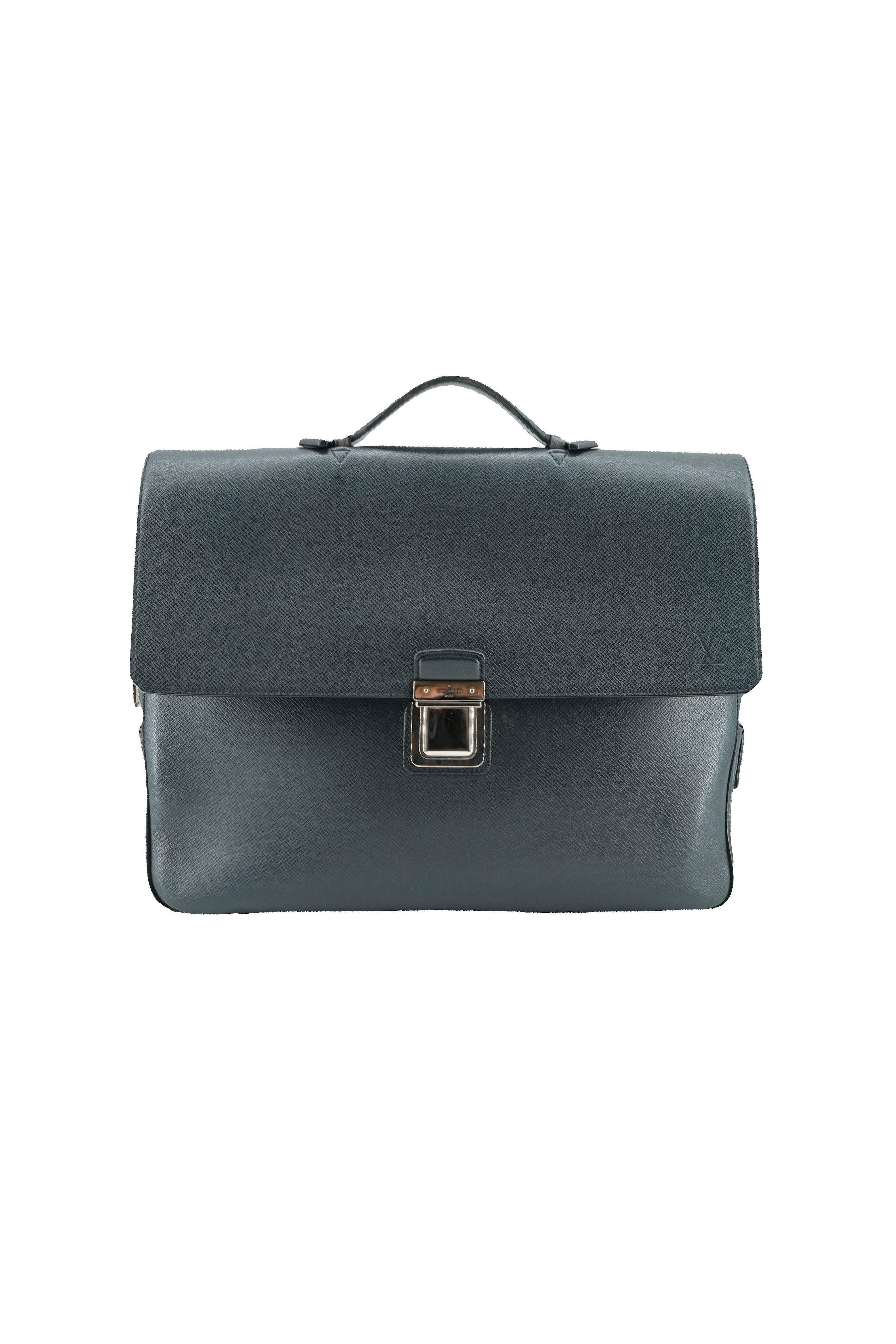 Louis Vuitton navy taiga leather briefcase RI1112