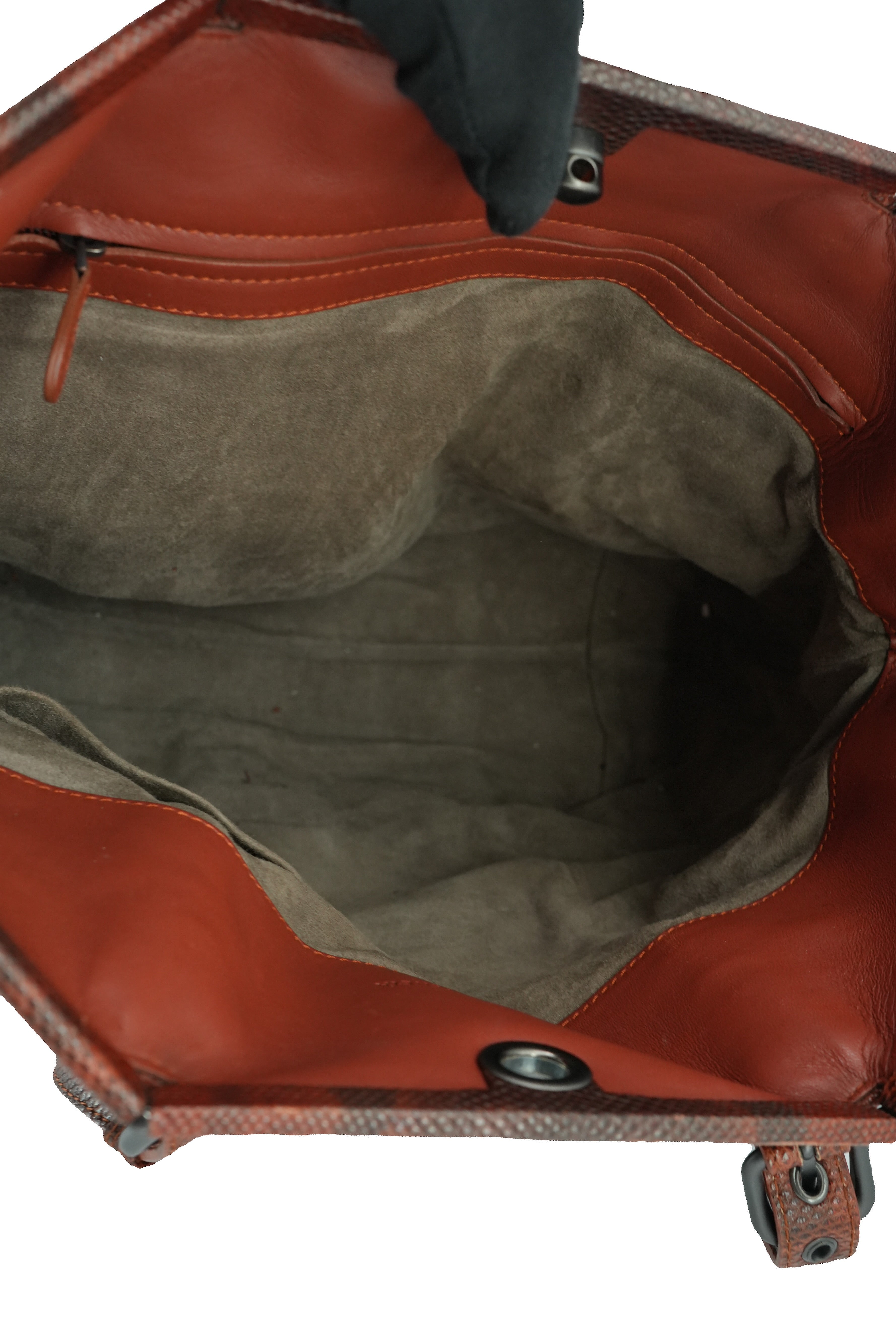 Bottega Veneta dark red python tote 6314