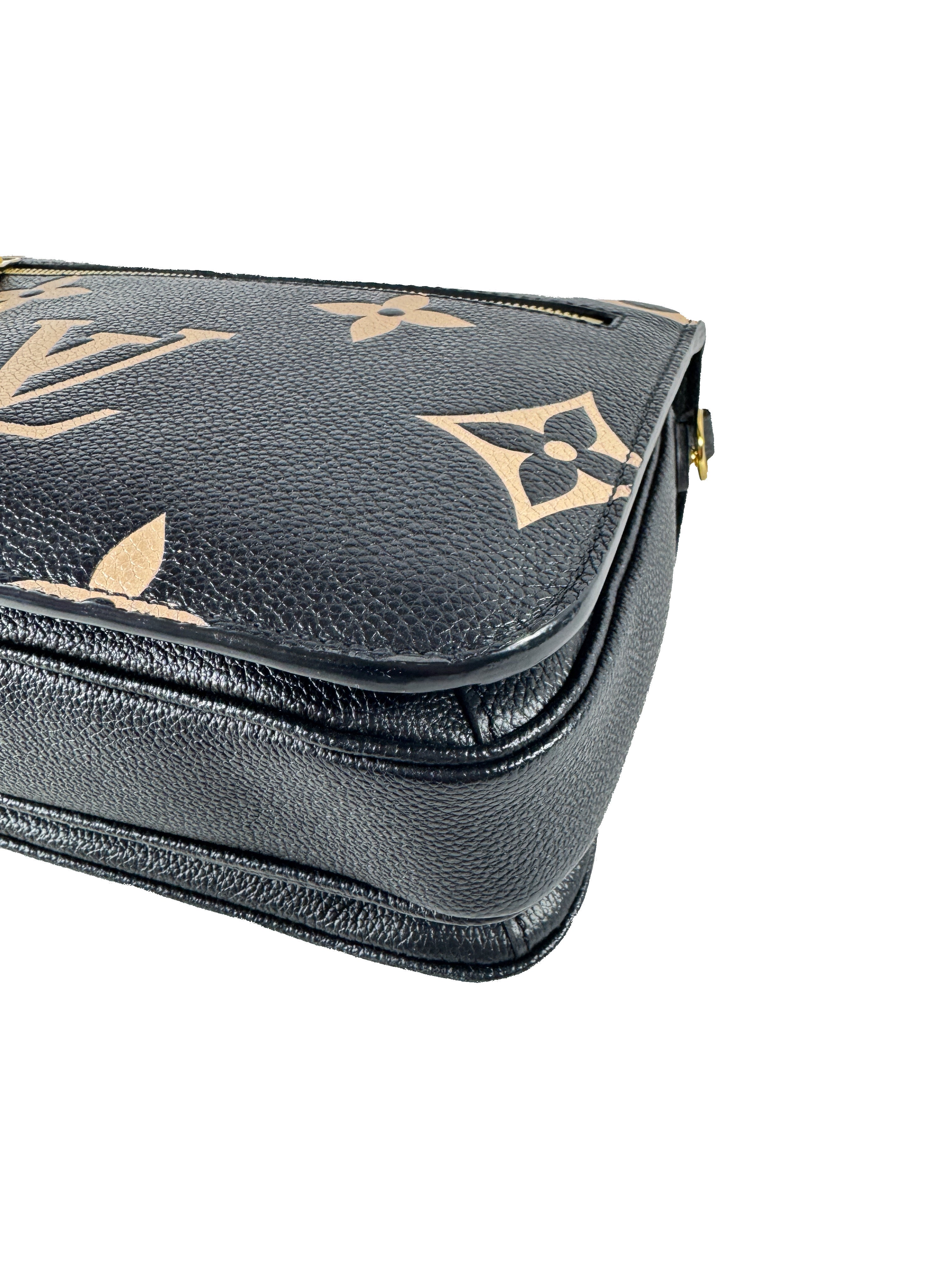 Louis Vuitton black bicolor empreinte giant monogram pochette metis DU5210