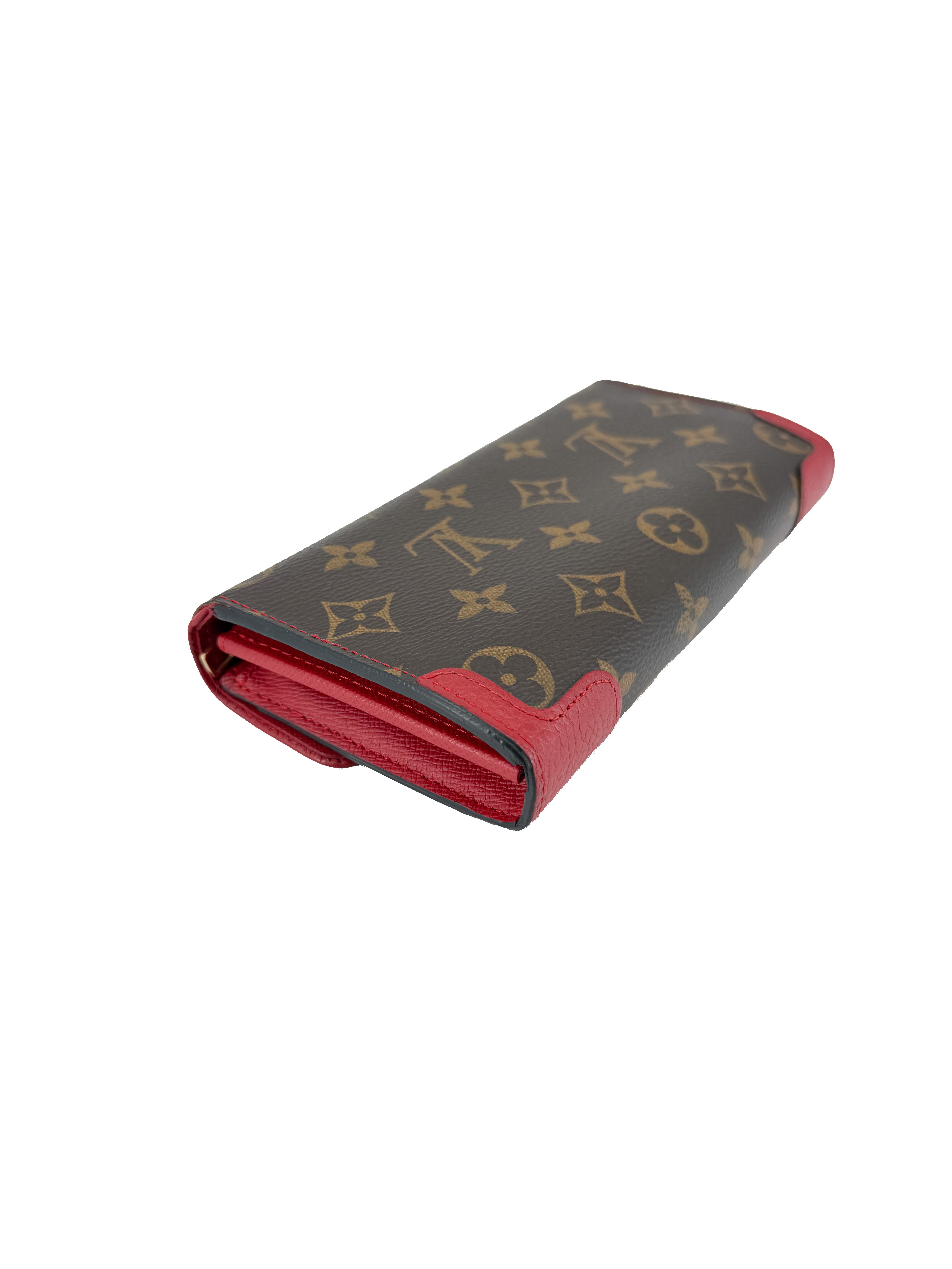 Louis Vuitton monogram red Retiro Sarah wallet BOX *as is*