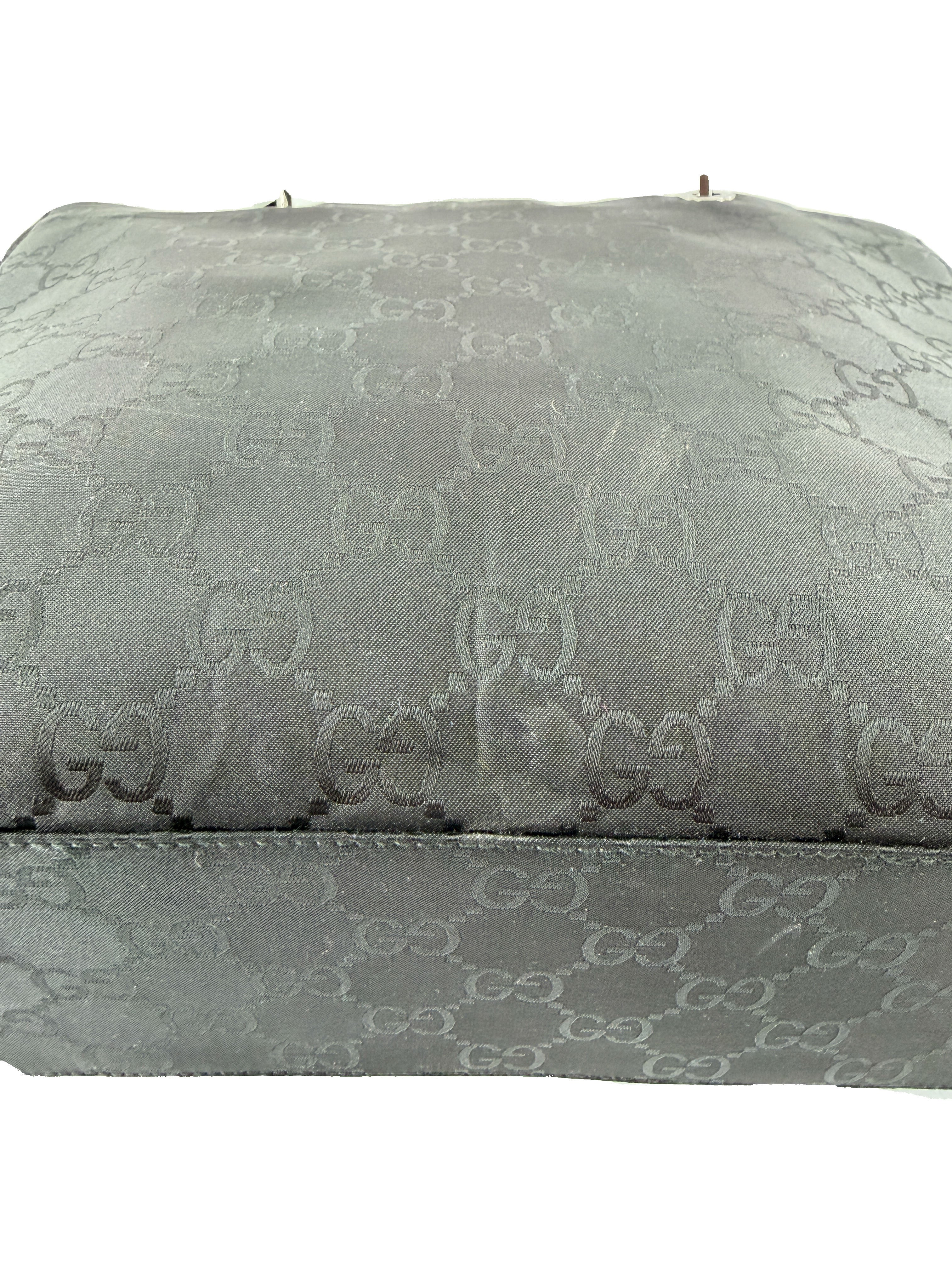 Gucci black GG bamboo handle tote 002.1010002122