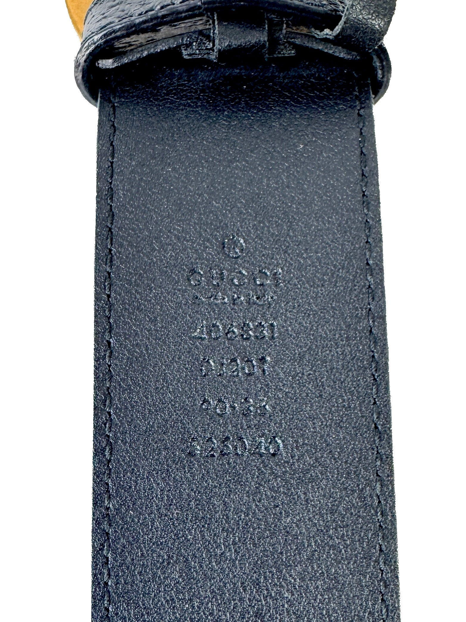 Gucci black GG gold tone Marmont belt size 90