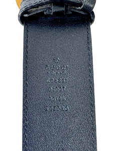 Gucci black GG gold tone Marmont belt size 90