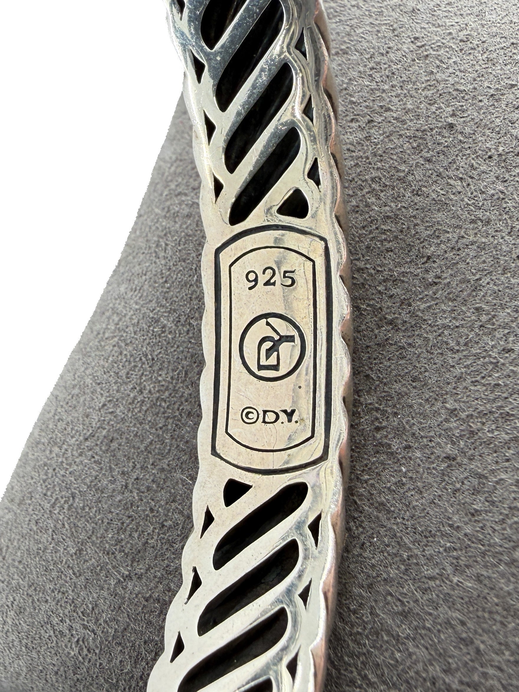 David Yurman sterling silver, Amethyst waverly 15MM hinged cuff