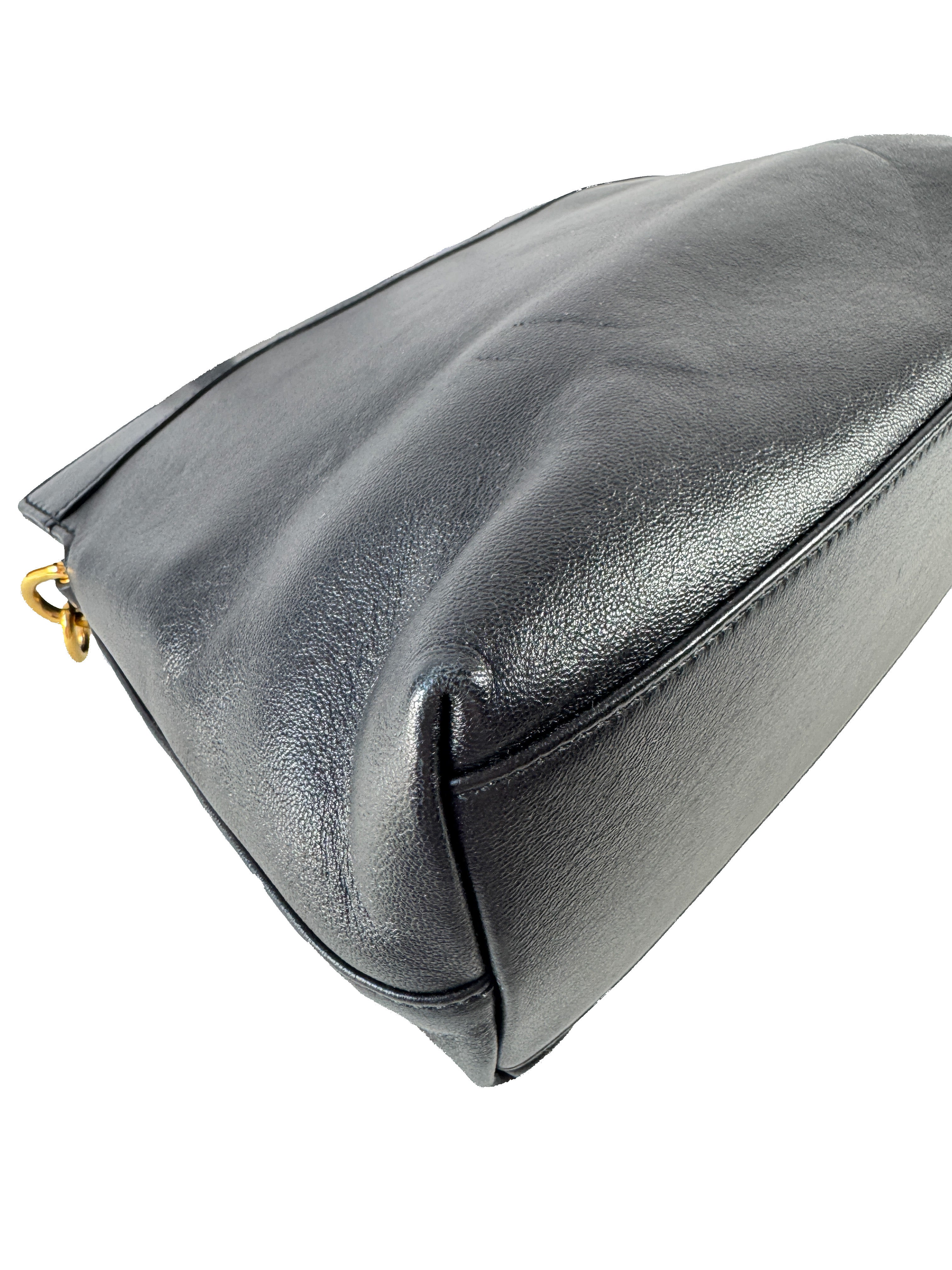 Gucci black lambskin small linea matisse top handle bag 631663520981