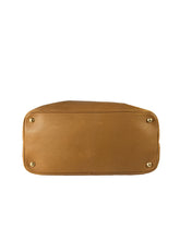 Prada brown Saffiano triple zip domed satchel 180