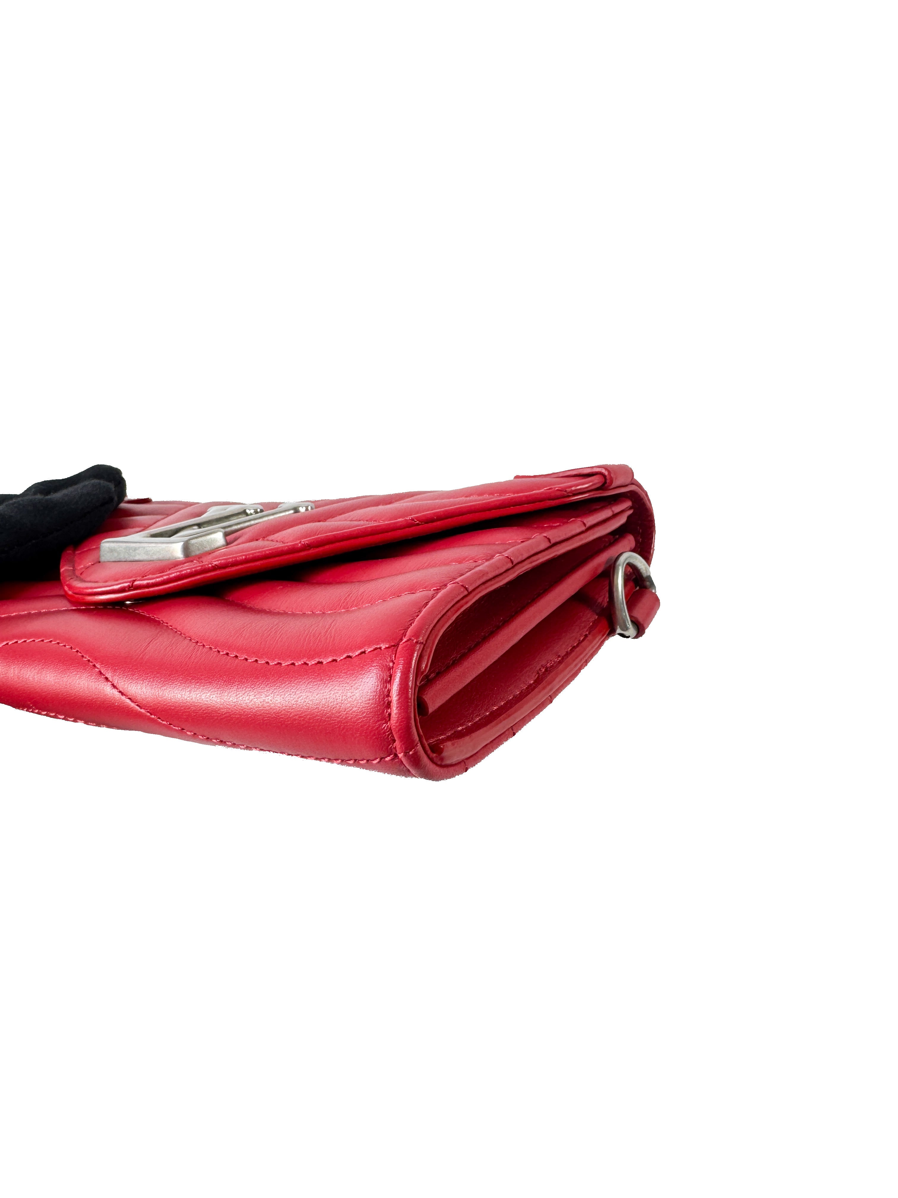 Louis Vuitton red leather new wave wallet/wristlet NZ4158