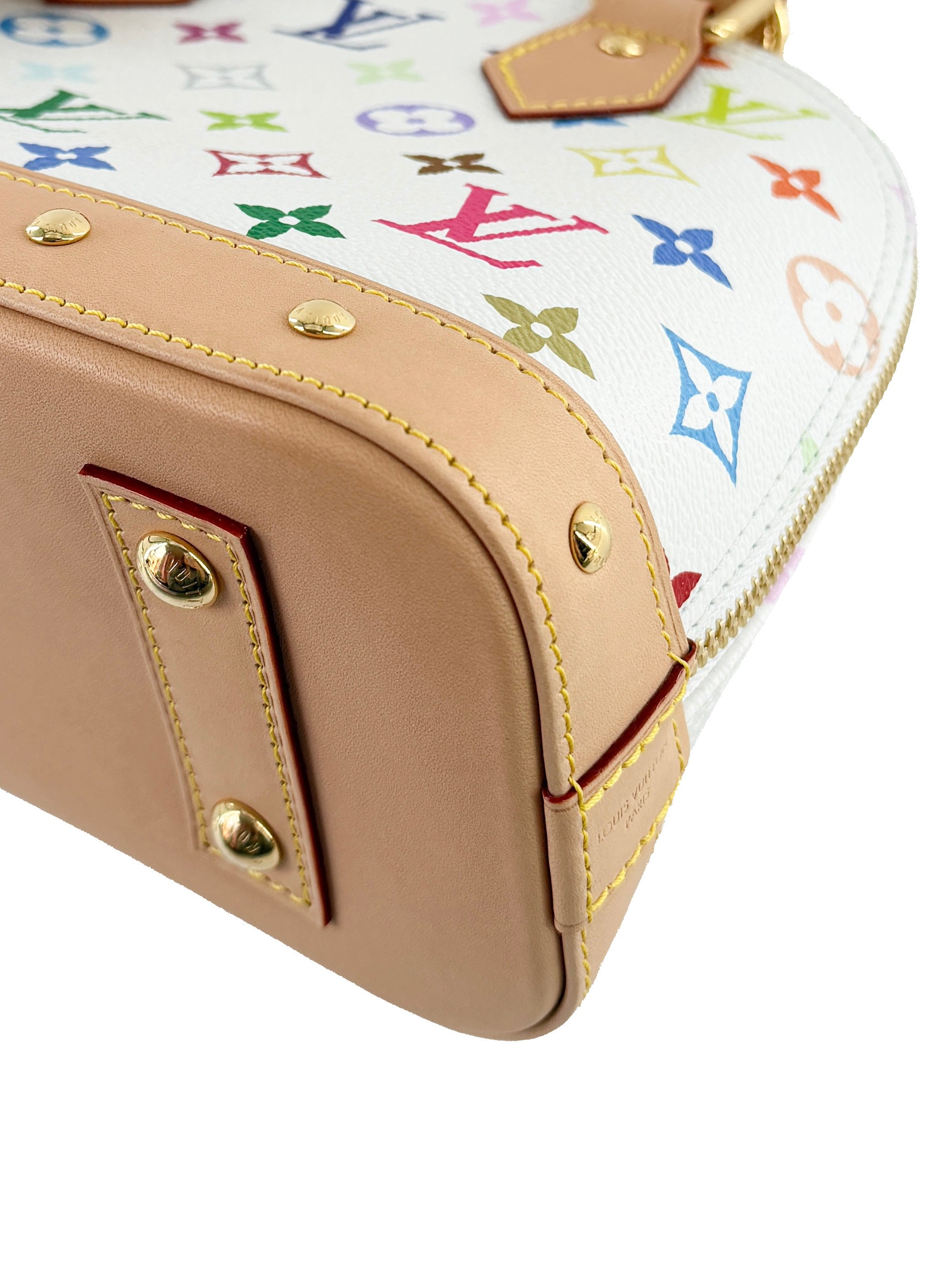 Louis Vuitton x Takashi Murakami multicolor Alma BB white NFC