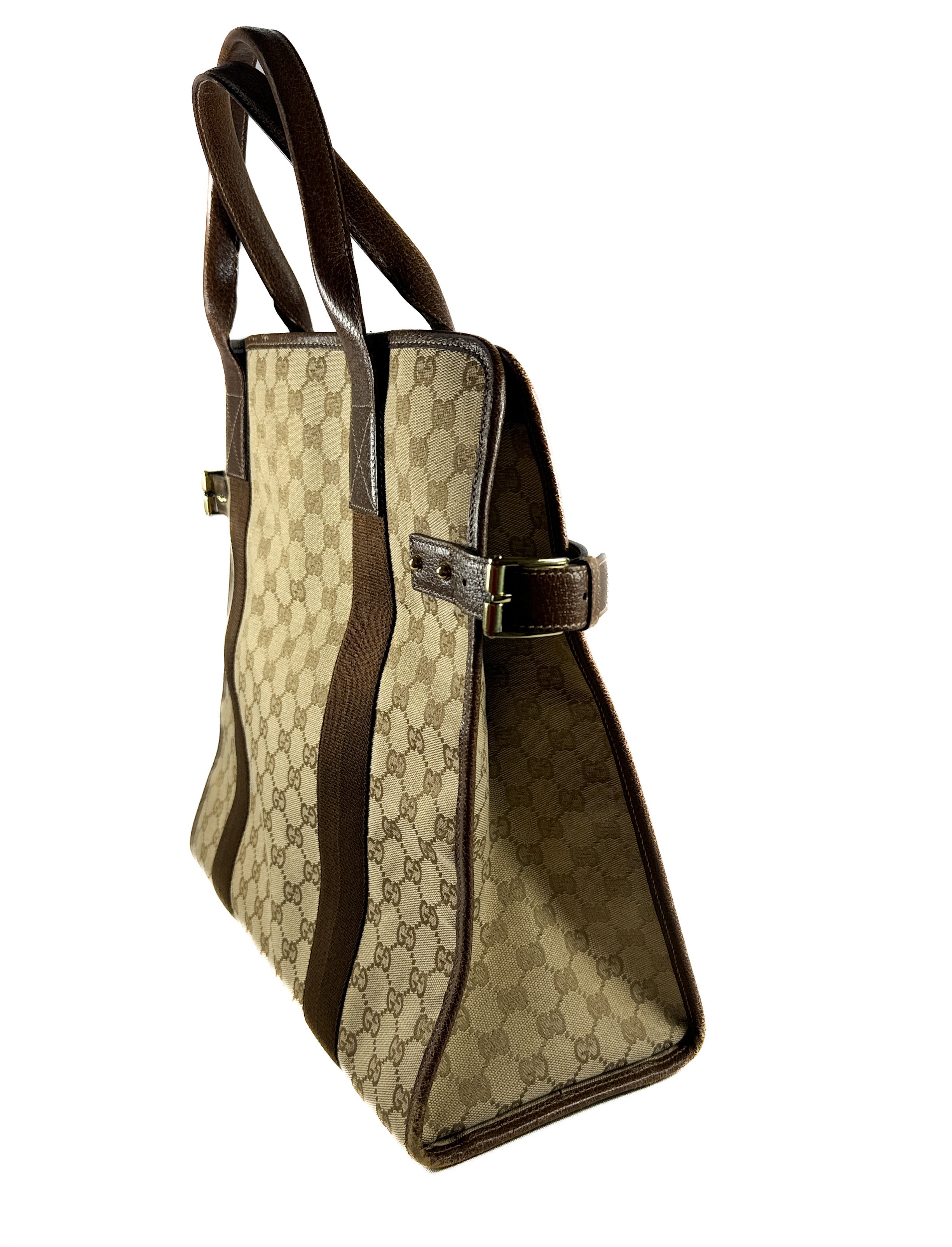 Gucci brown monogram vertical tote 214397